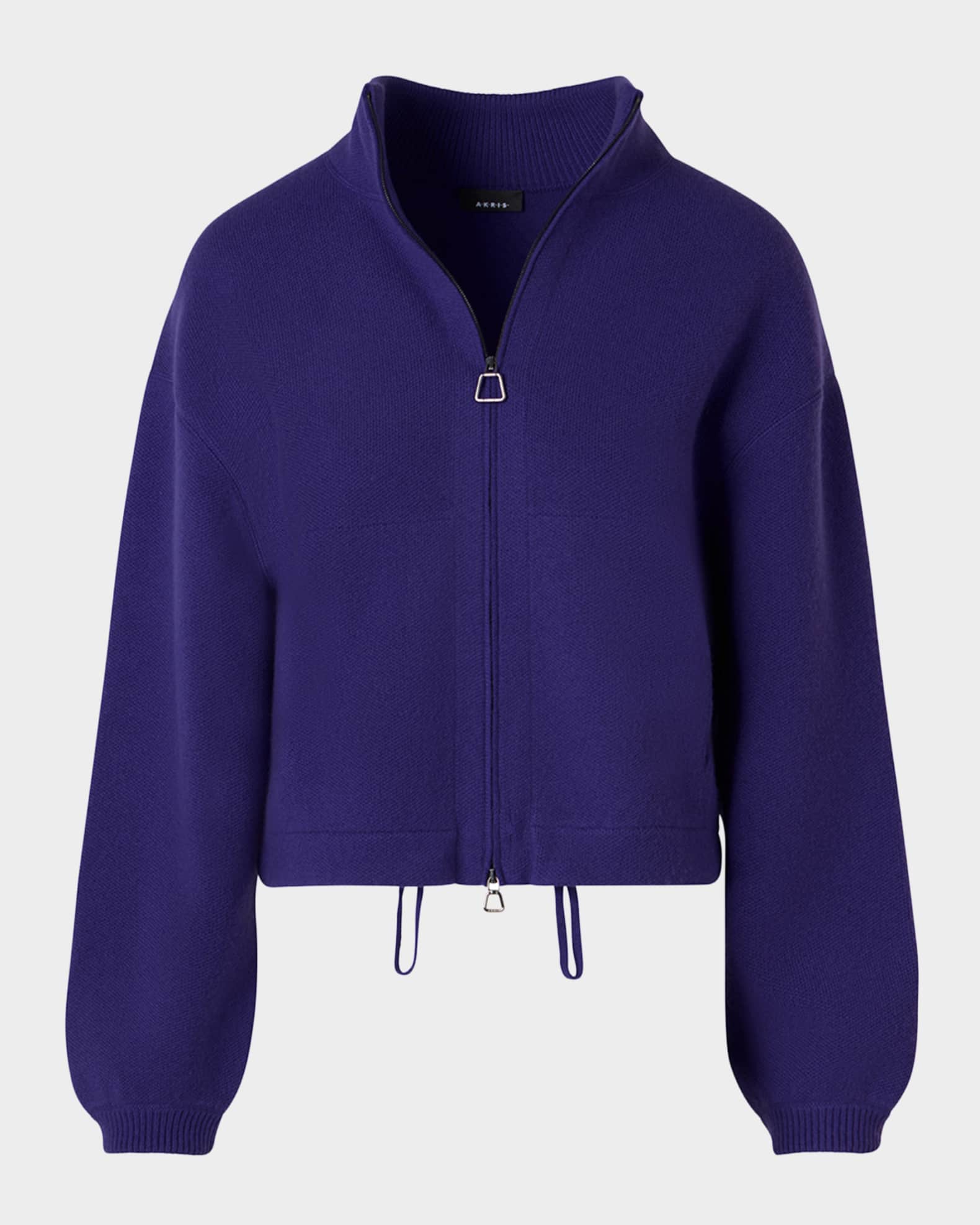 Akris Cashmere Pique Zipped Short Cardigan | Neiman Marcus