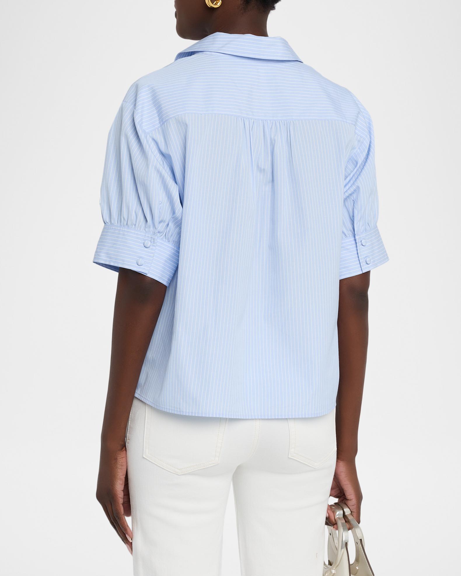 FRAME The Striped Popover Top | Neiman Marcus