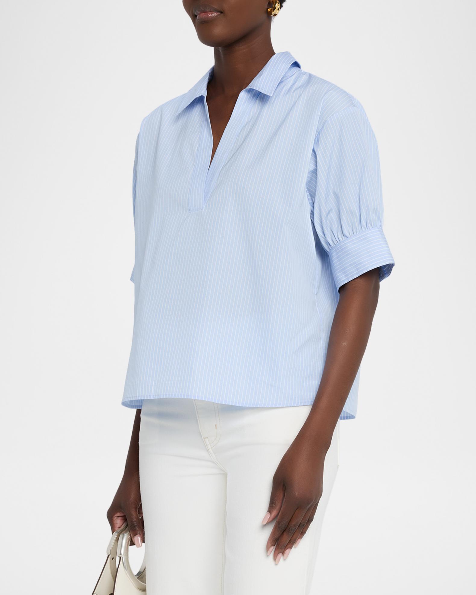 FRAME The Striped Popover Top | Neiman Marcus