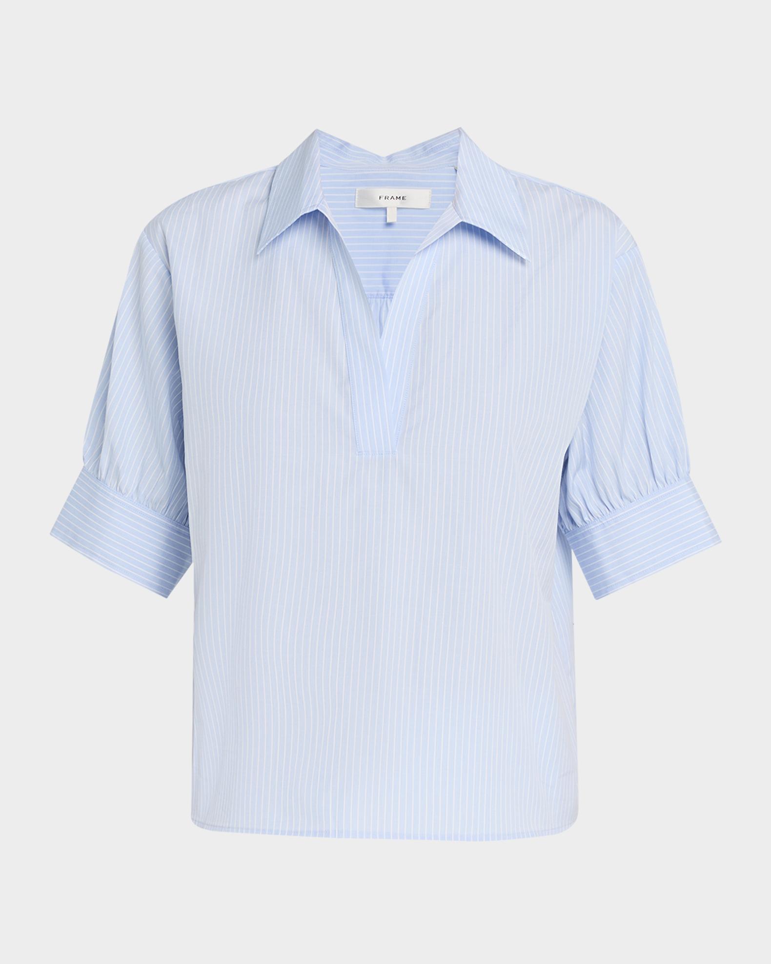 FRAME The Striped Popover Top | Neiman Marcus