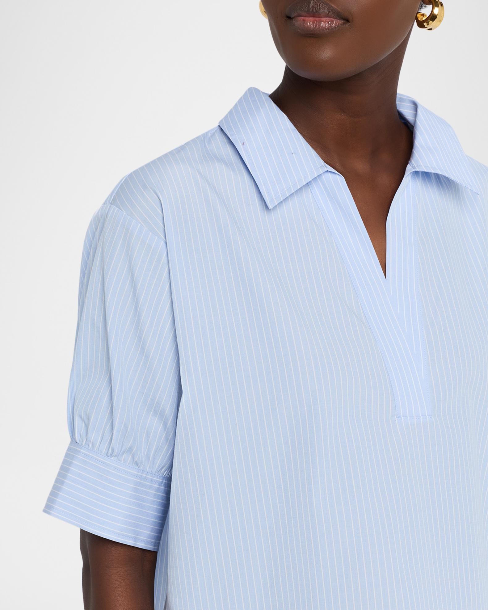FRAME The Striped Popover Top | Neiman Marcus