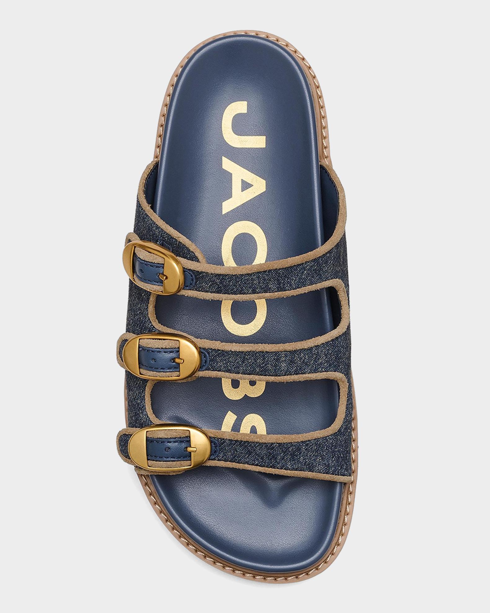 Marc Jacobs The Denim Suede Kiki Slides | Neiman Marcus
