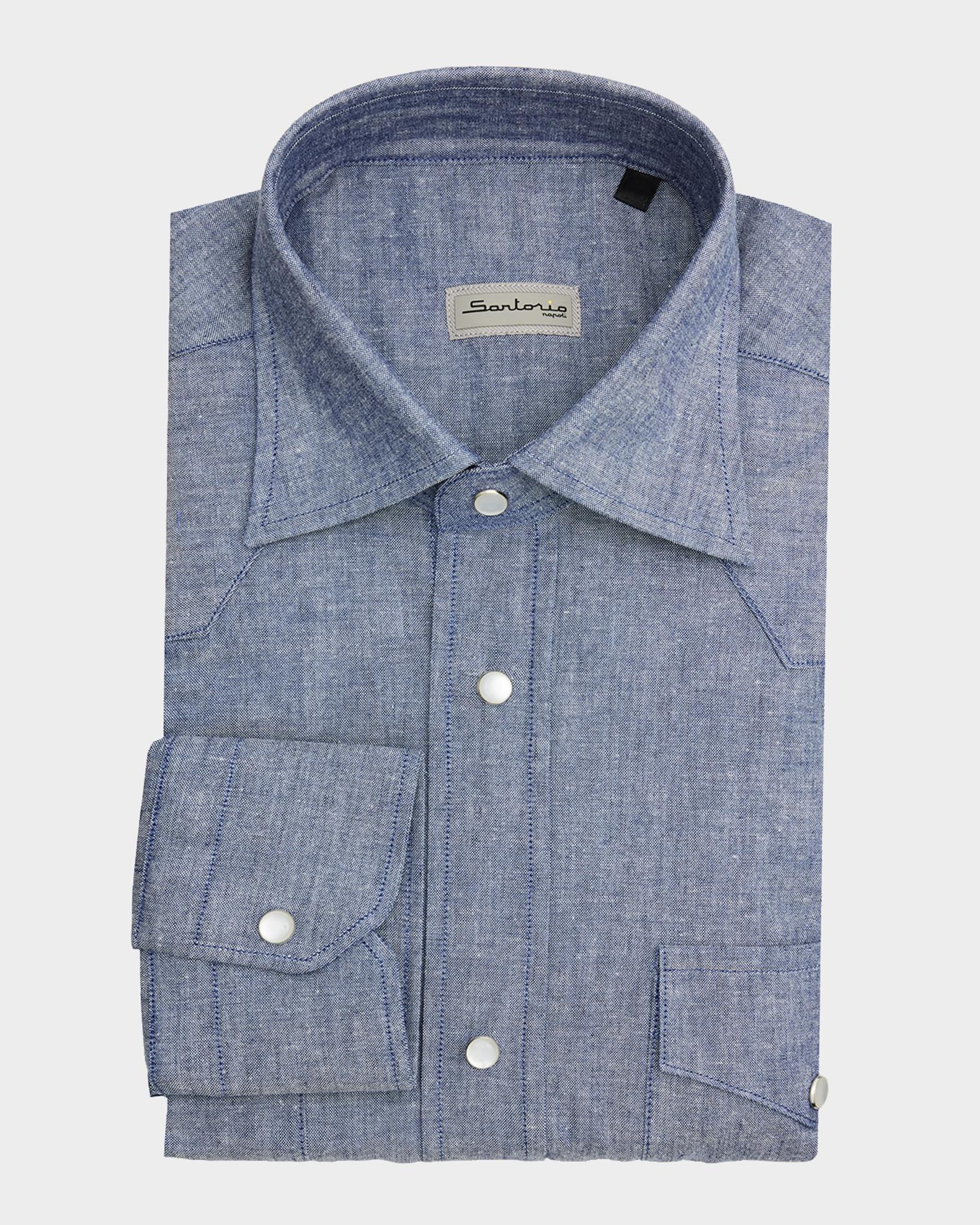 Sartorio Igor Chambray Classic Button-Down Shirt | Neiman Marcus