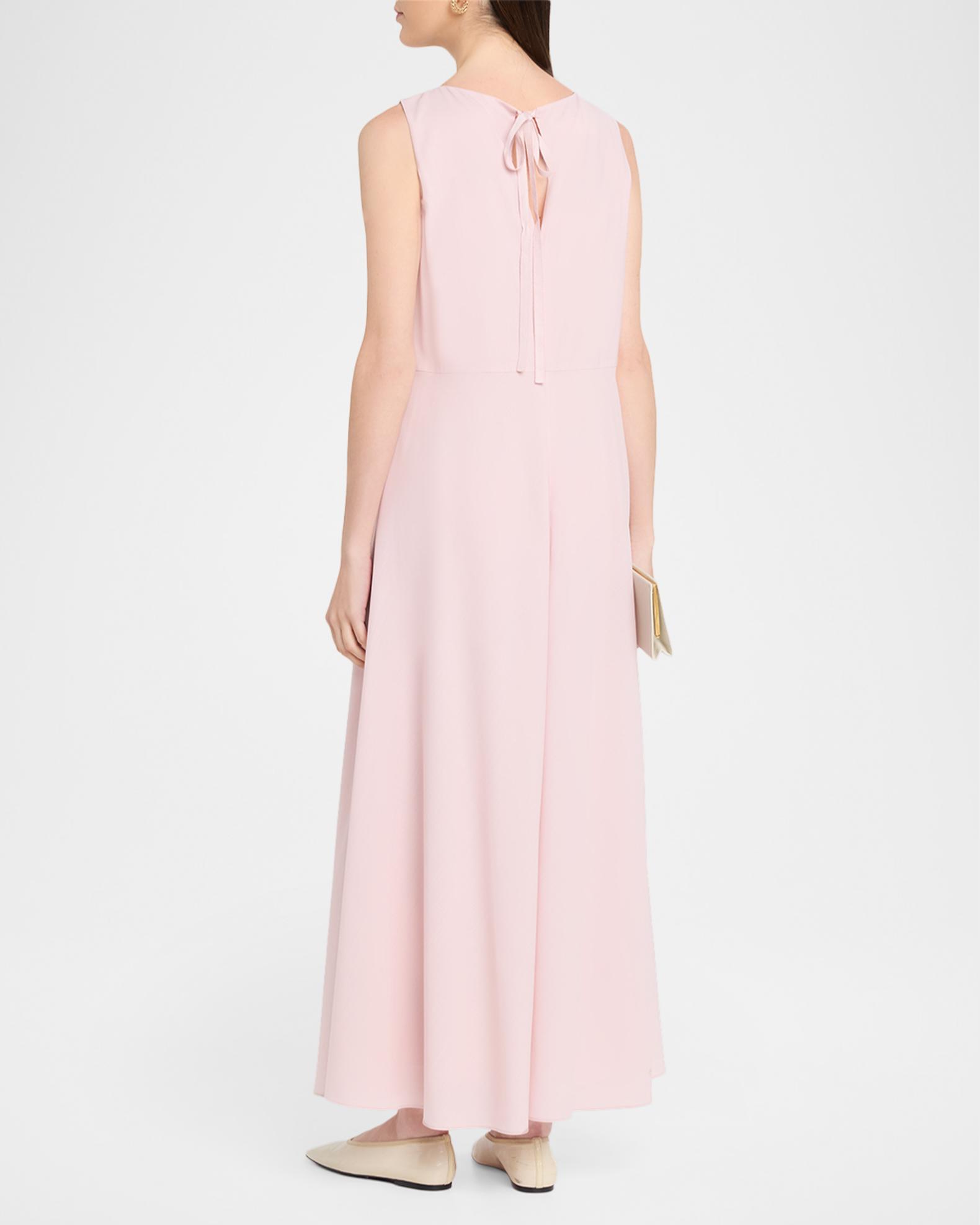 lafayette 148 new york sleeveless pleated a-line maxi dress Lafayette 148 New York Sleeveless A-Line Maxi Dress