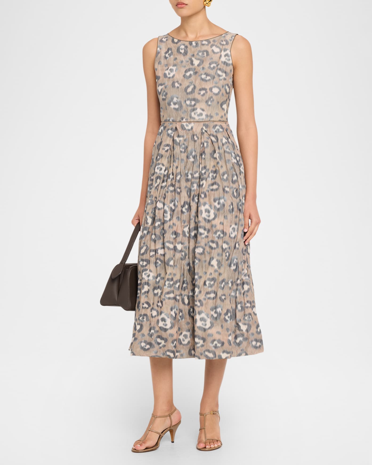 slim fit dress slacks Grey Leopard Print Mesh Midi Dress  Mint Velvet