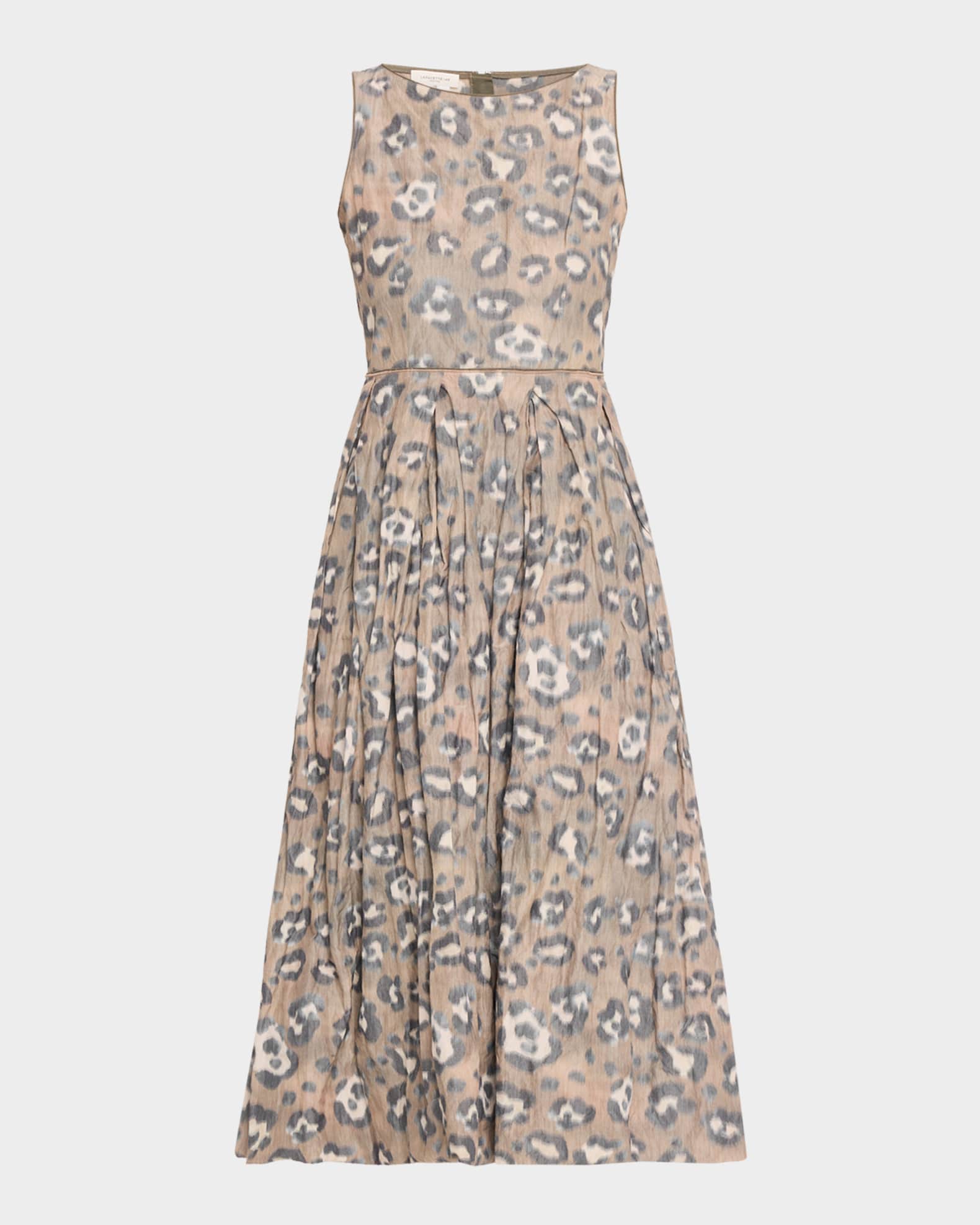 Lafayette 148 New York Women's Leopard Warp Print Crinkled Taffeta Fit & Flare Dress - Gray - Casual Dresses