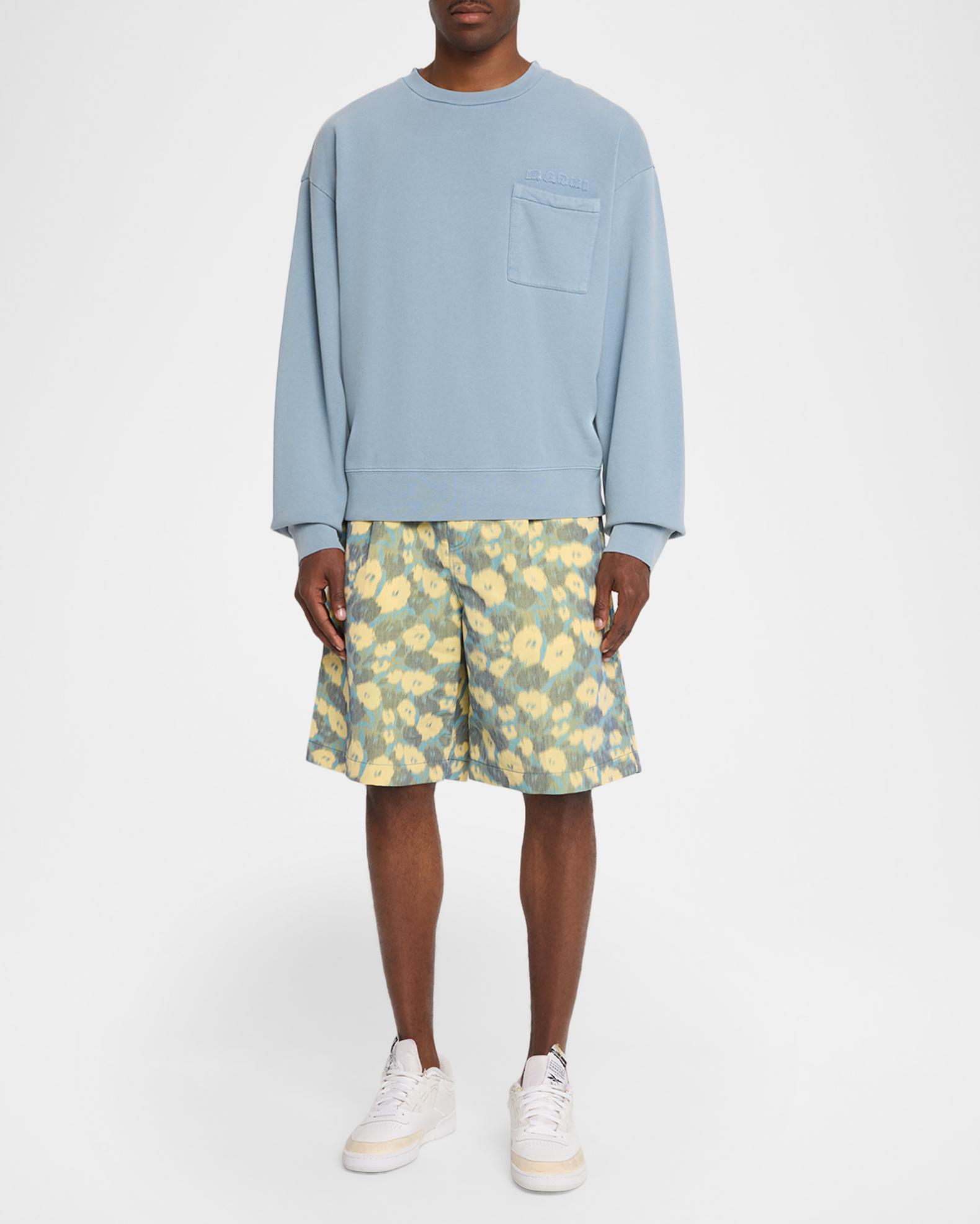 Marni Men's Floral-Print Pleated Bermuda Shorts | Neiman Marcus