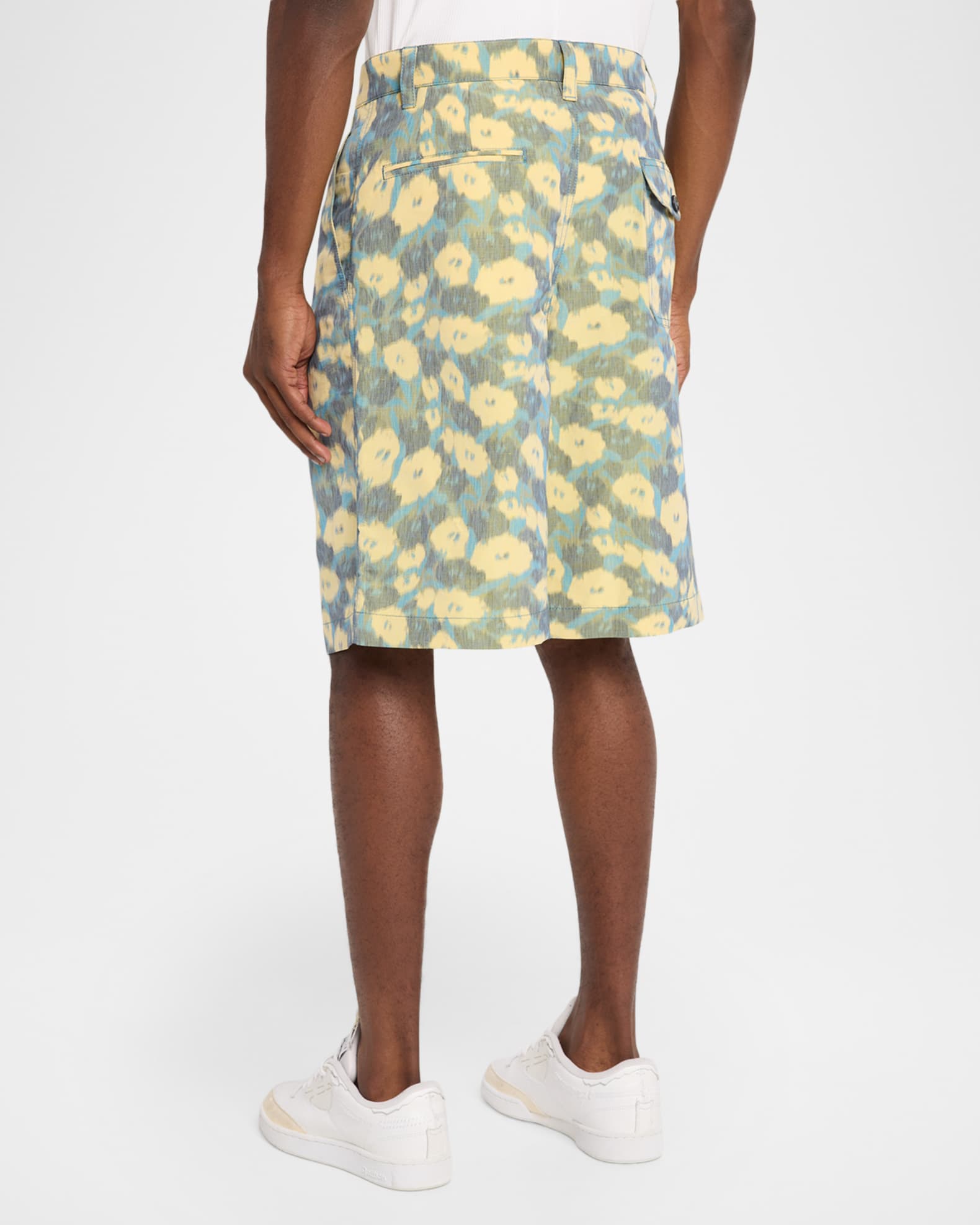 Marni Men's Floral-Print Pleated Bermuda Shorts | Neiman Marcus