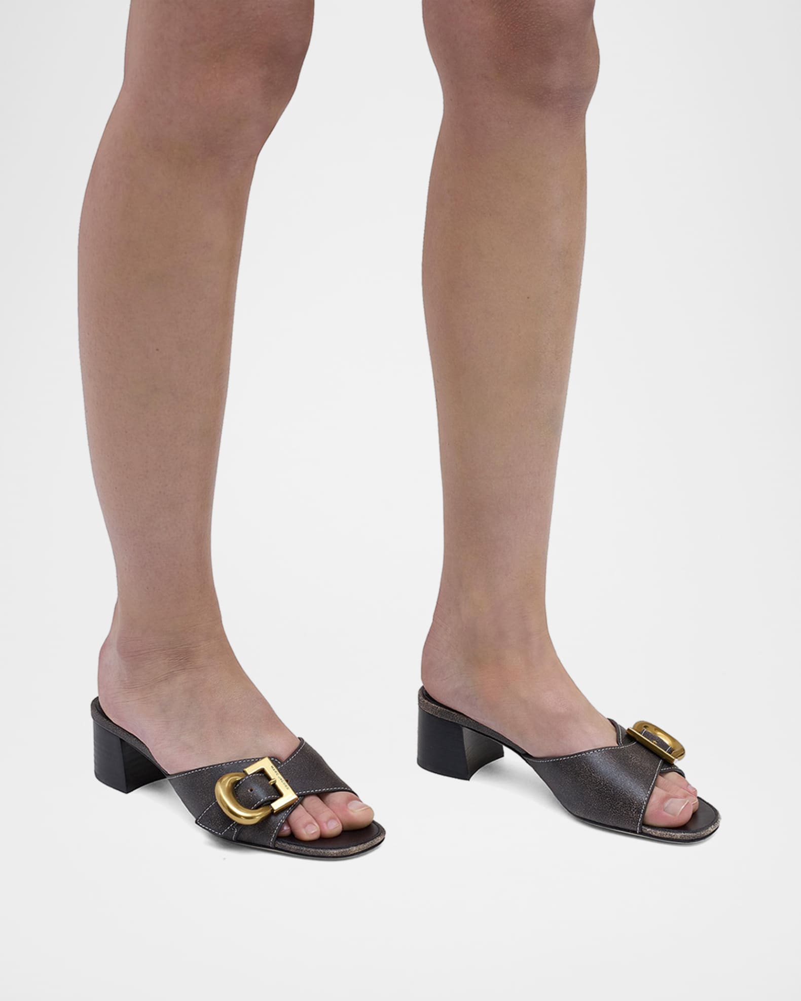 Marc Jacobs The Doll Heeled Leather Sandals | Neiman Marcus