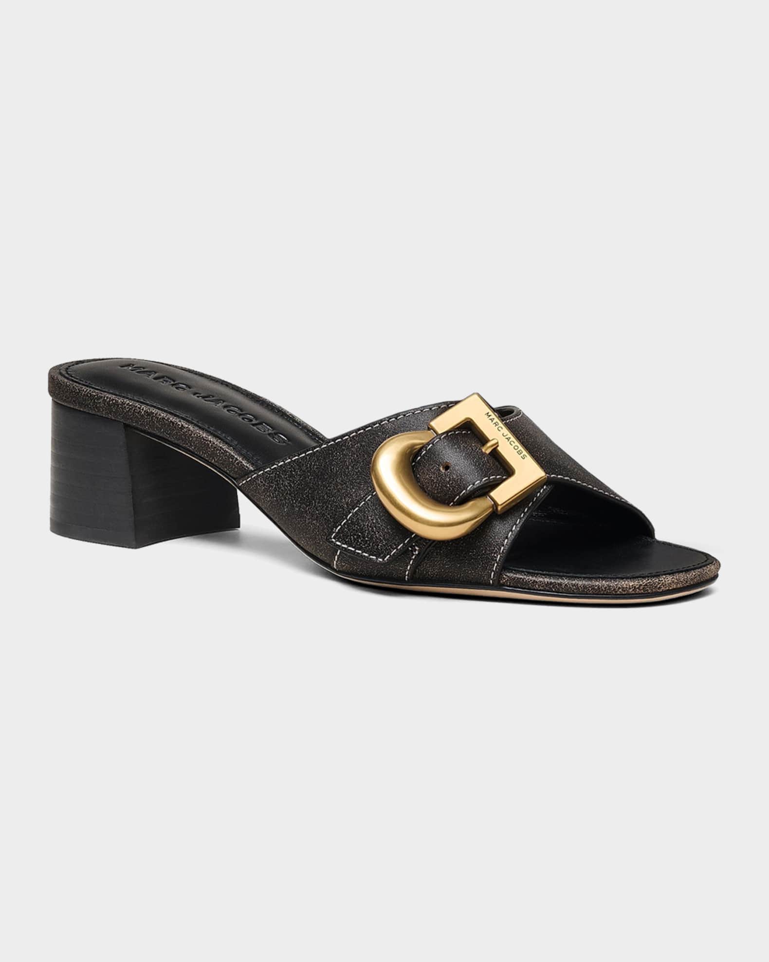 Marc Jacobs The Doll Heeled Leather Sandals | Neiman Marcus