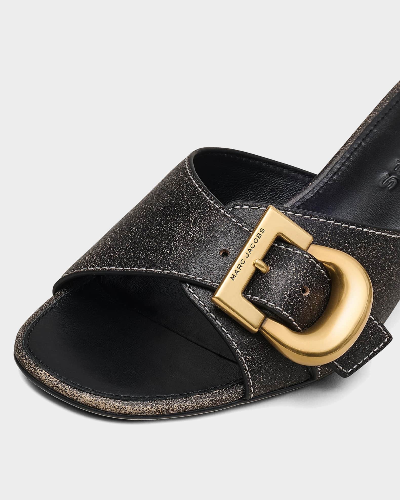 Marc Jacobs The Doll Heeled Leather Sandals | Neiman Marcus