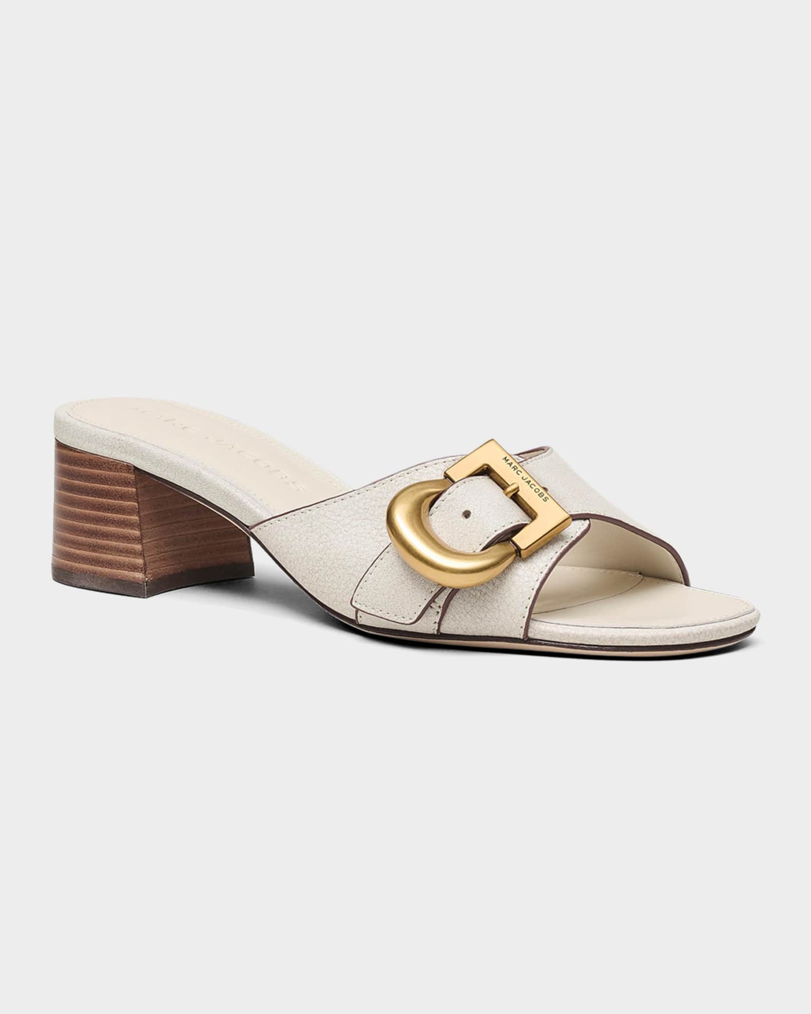 Marc Jacobs The Doll Heeled Leather Sandals | Neiman Marcus
