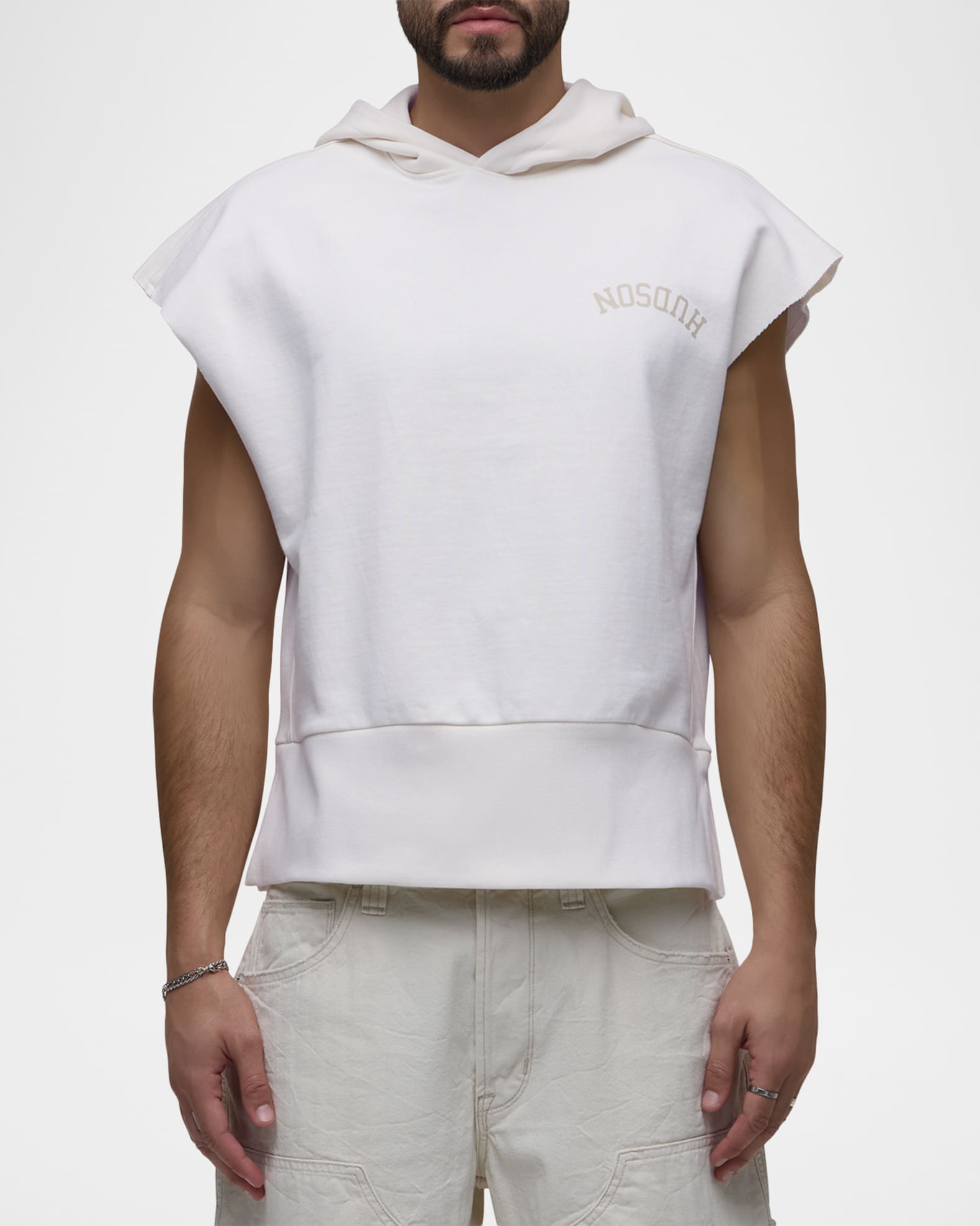 Hudson Men's Viper Cotton Logo Sleeveless Hoodie | Neiman Marcus