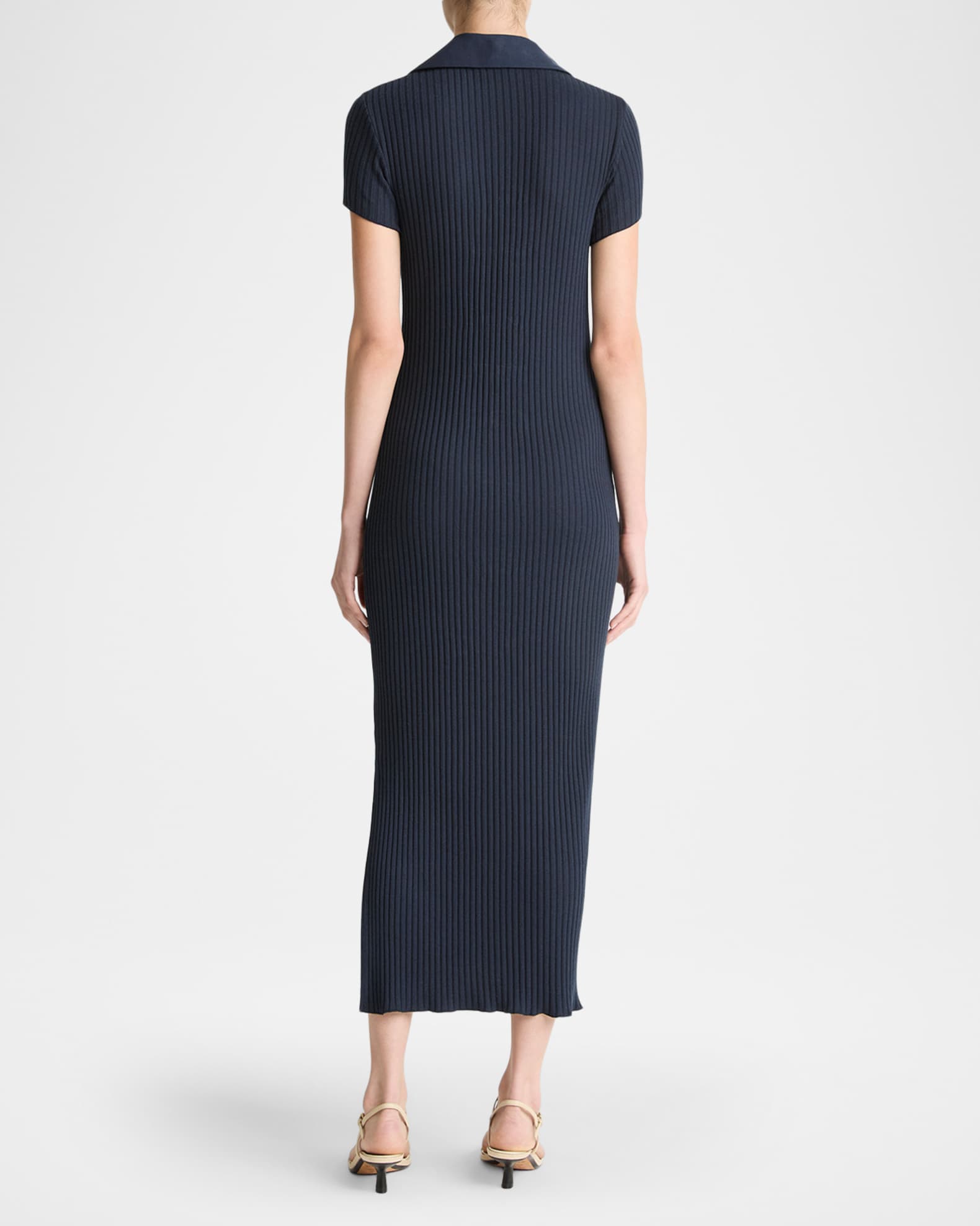 vince rib crew neck dress Rib Knit Midi Dress by VINCE