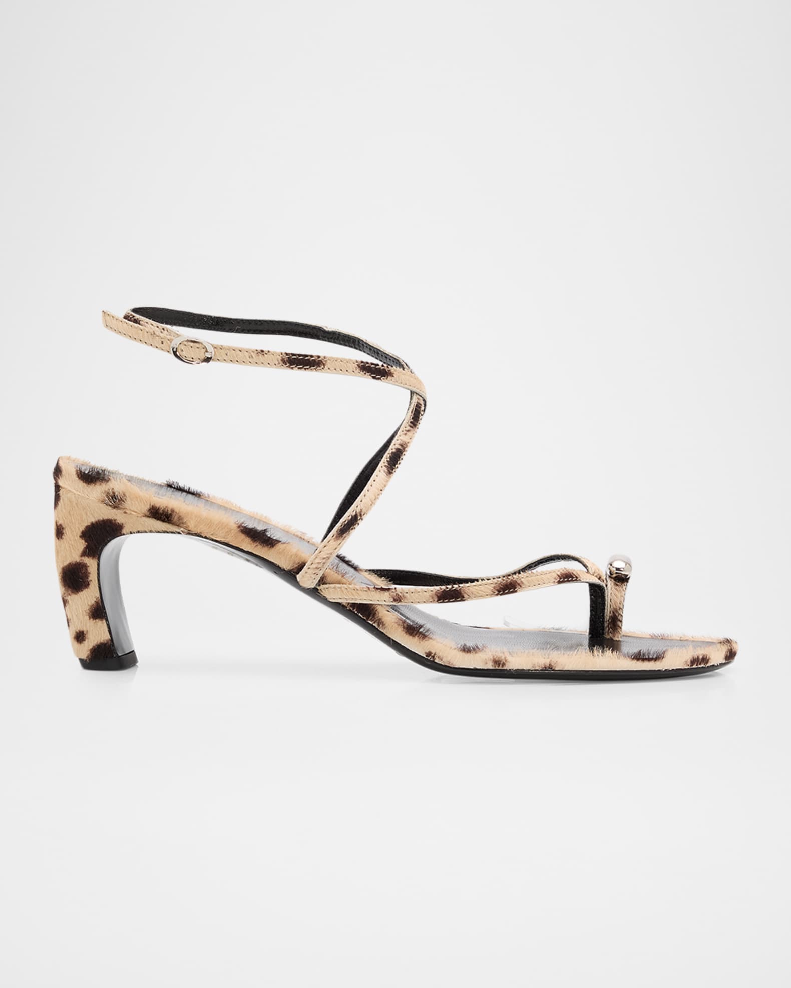 Tory Burch 65mm Pierced Strappy Calf Hair Sandals | Neiman Marcus
