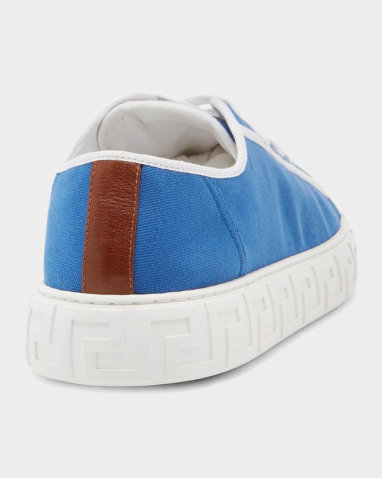 Versace Jeans Couture Men's Greca Canvas Sneakers | Neiman Marcus
