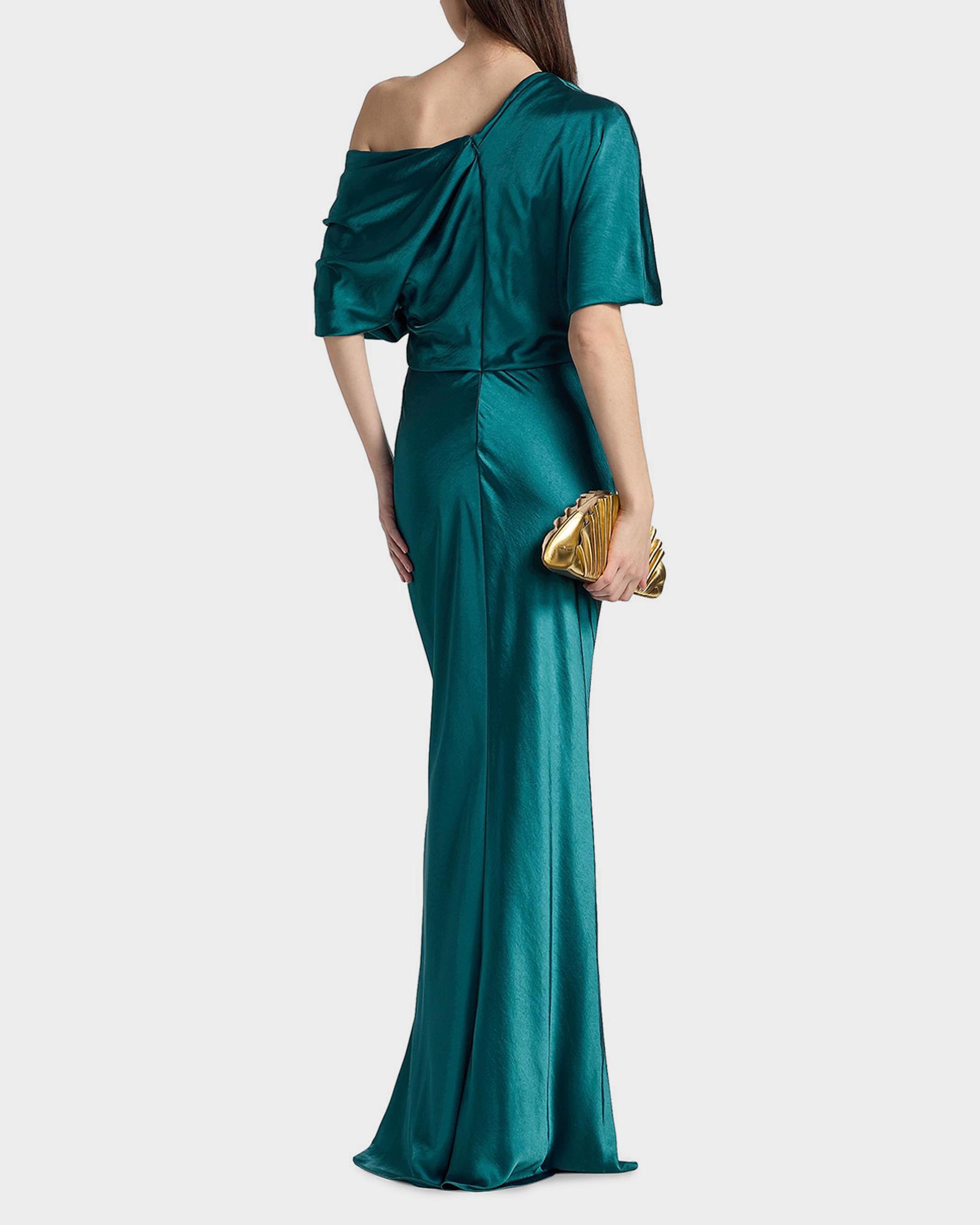 amsale draped one shoulder midi dress One Shoulder Drape Gown  Amsale