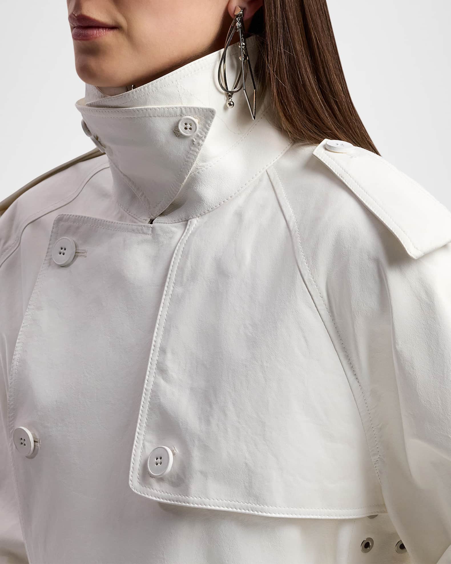 Ralph Lauren Collection Maiven Lambskin Cropped Trench Coat