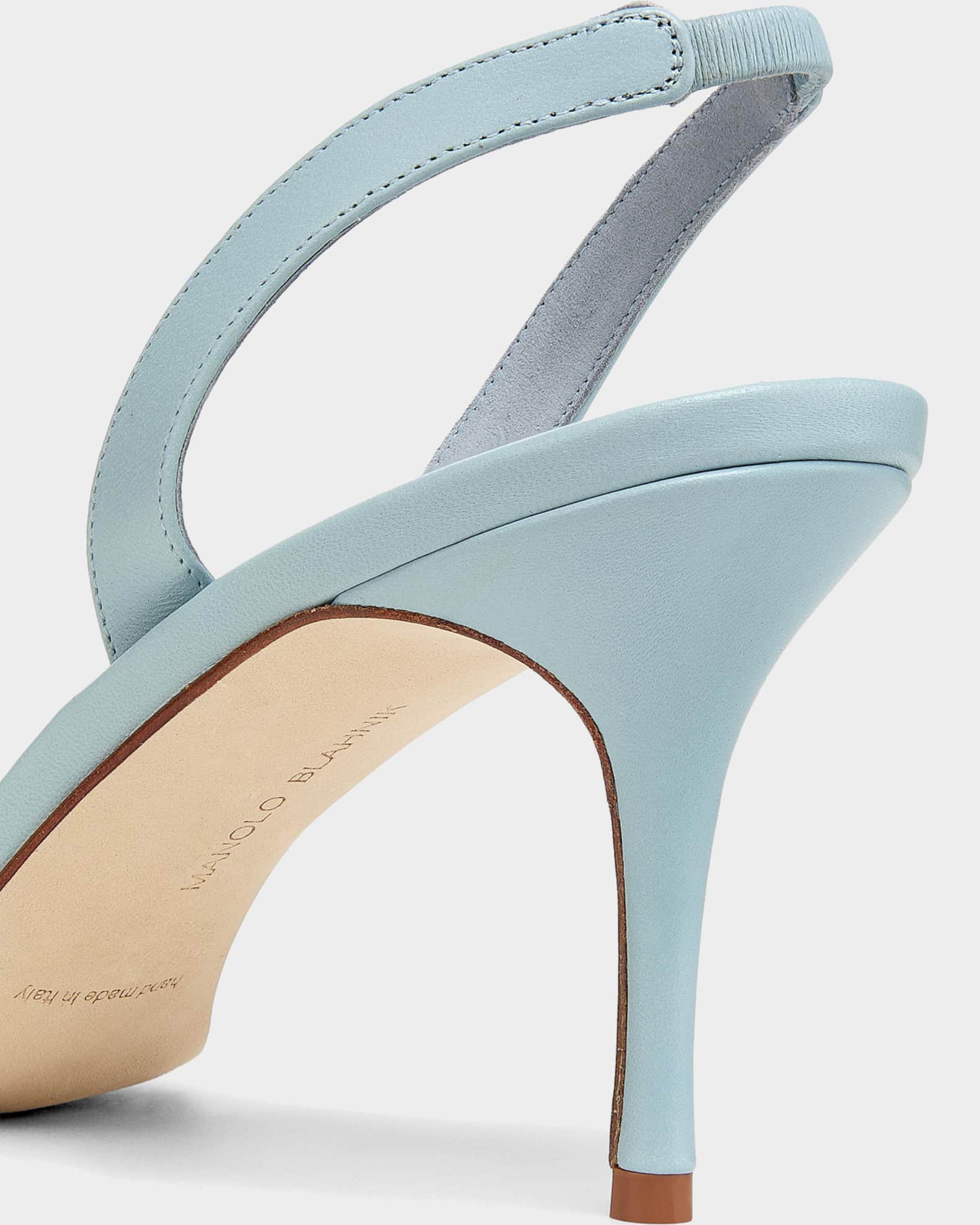 Manolo Blahnik 70mm Cigaurasli Bow Leather Sandals | Neiman Marcus