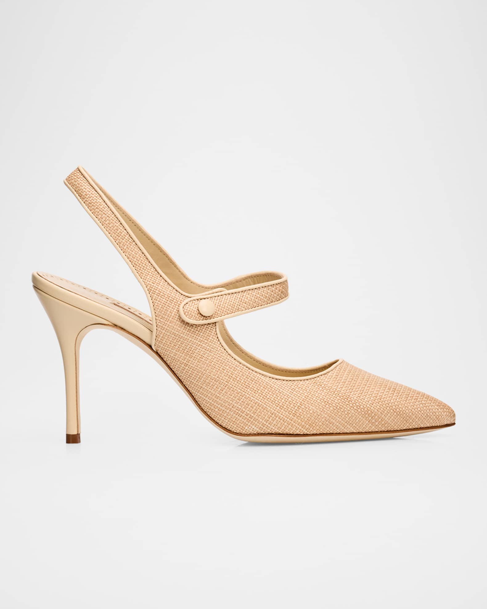 Manolo Blahnik 50mm Camparisli Mary Jane Slingback Pumps | Neiman