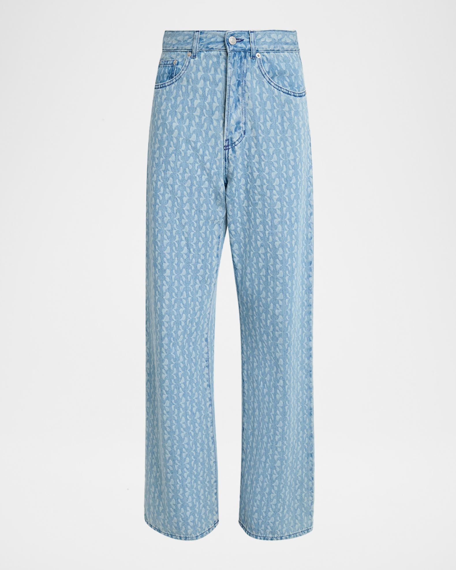 Dries Van Noten Peyton Printed Denim Straight-Leg Jeans | Neiman 