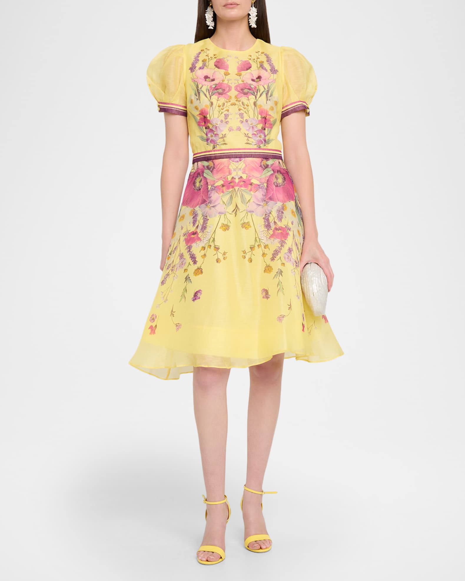 Rickie Freeman for Teri Jon Floral-Print Fit-&-Flare Mini Dress | Neiman  Marcus