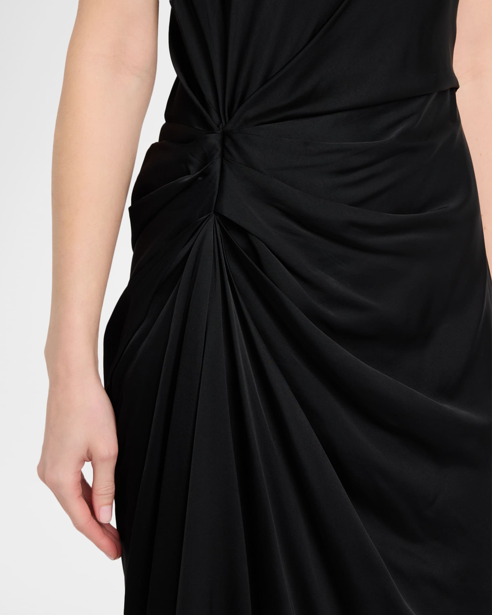 A.L.C. Alma Draped Satin Viscose Dress | Neiman Marcus