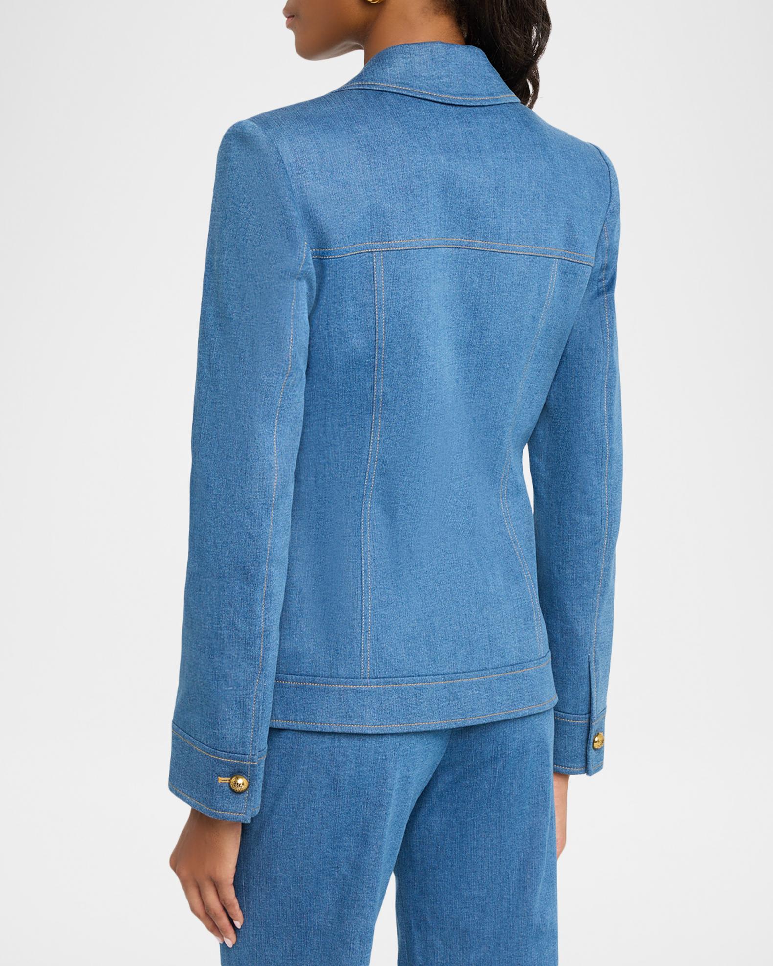 Veronica Beard Randy Single-Breasted Stretch Cotton Jacket 