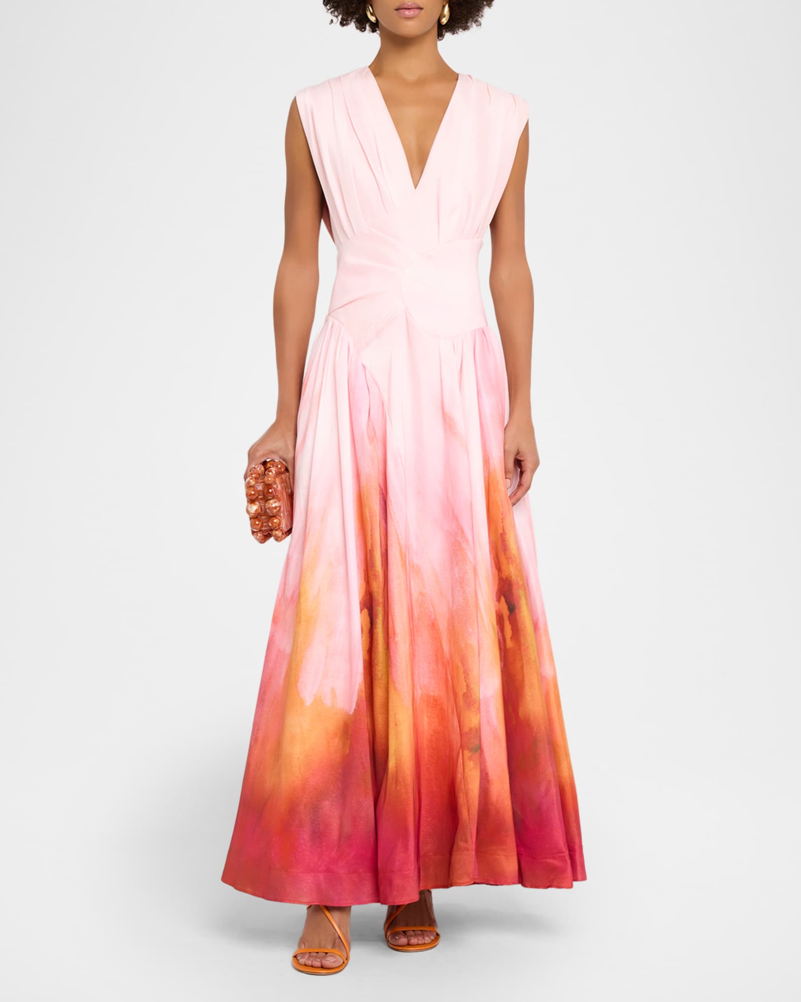 chinese dress ladies Acler SAMSTONE Maxi Dress in Abstract, Size 12 AU main image 0