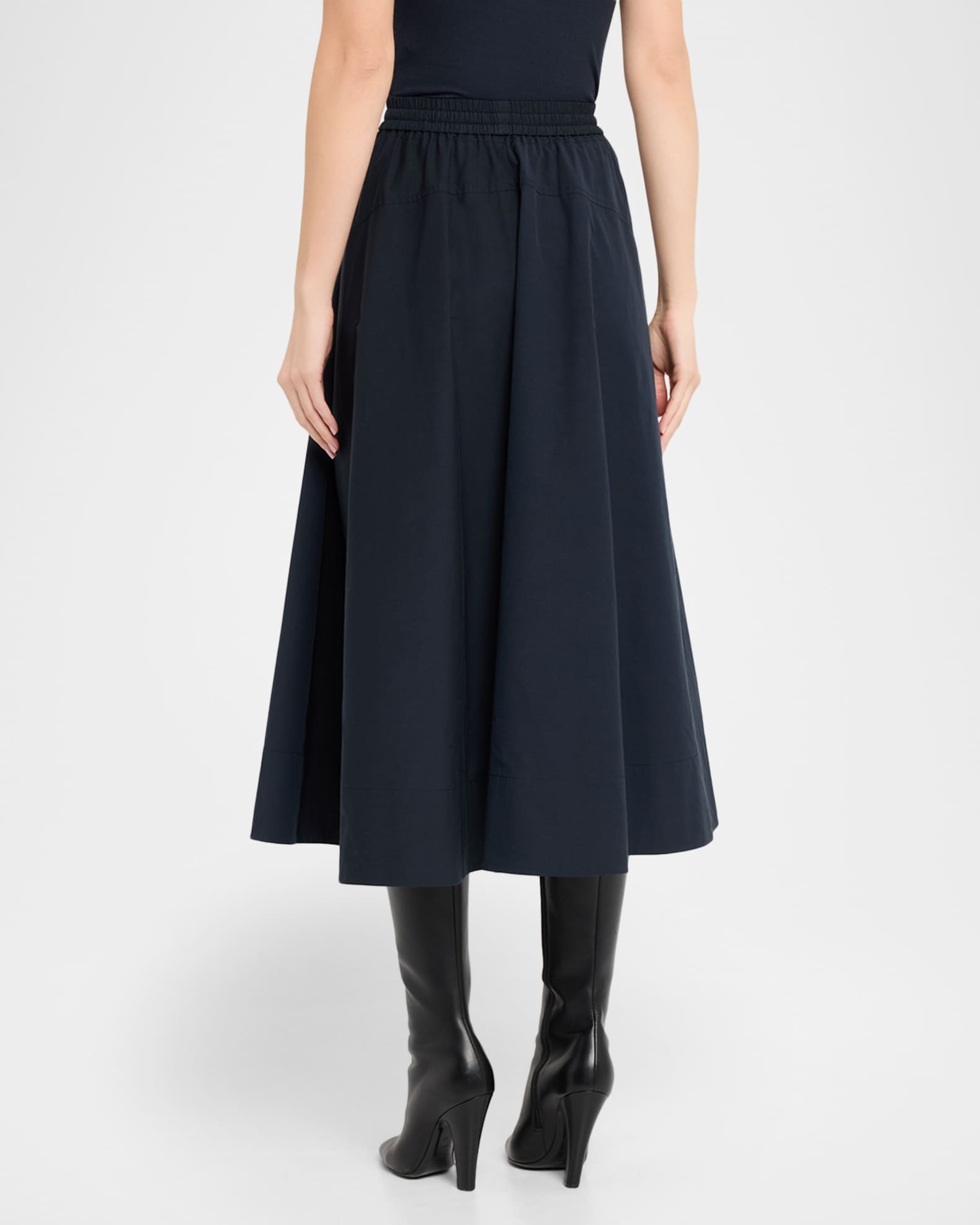 A.L.C. Remy Drawstring Technical Cotton Midi Skirt | Neiman Marcus