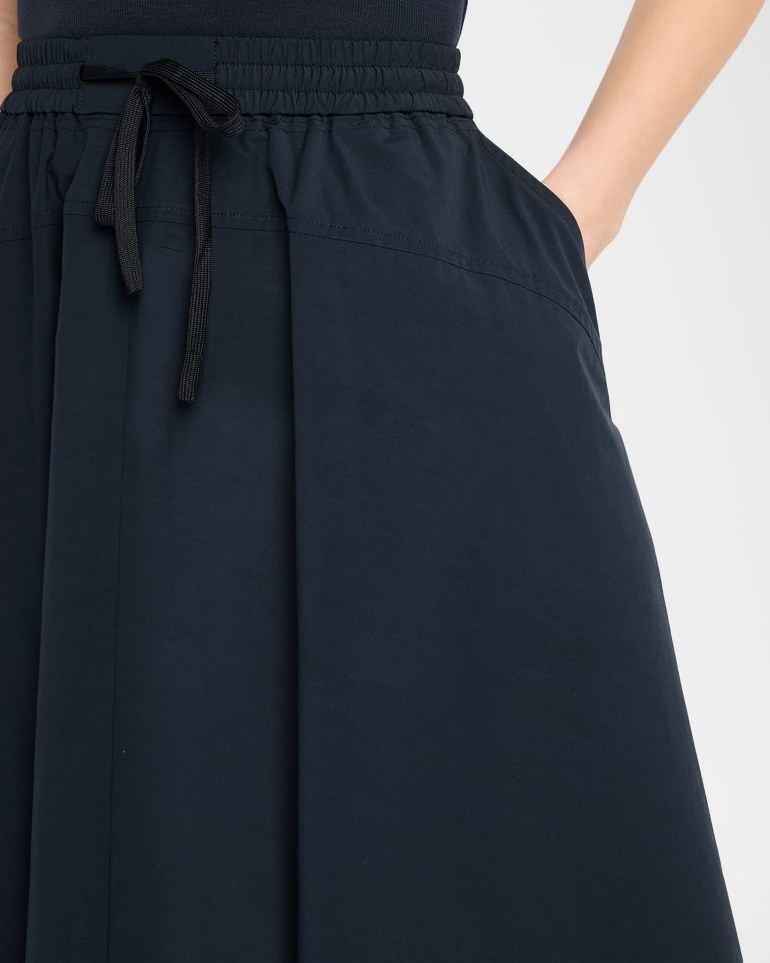 A.L.C. Remy Drawstring Technical Cotton Midi Skirt | Neiman Marcus