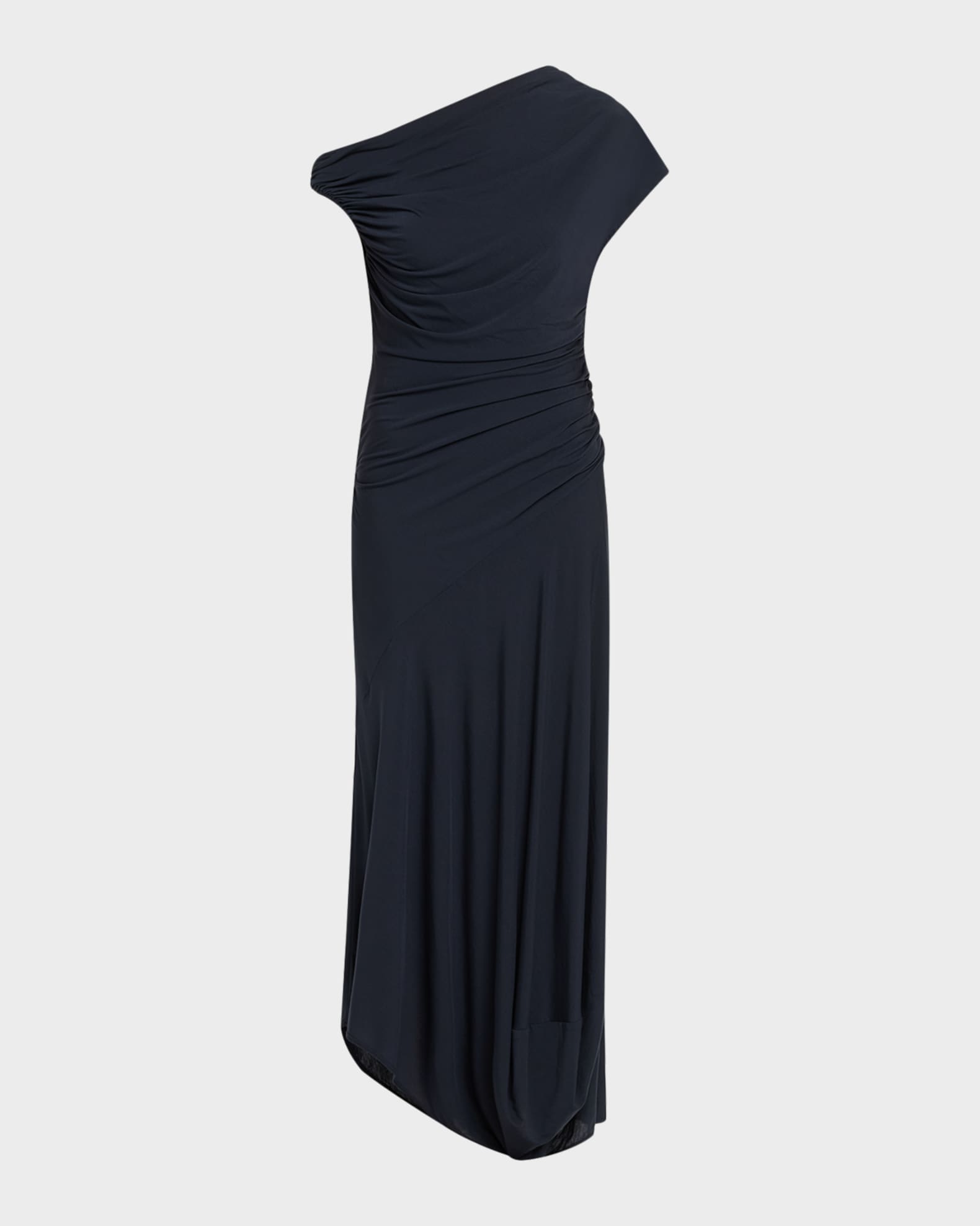 navy blue dress for baby girl A.L.C. Halle Ruched Asymmetric Jersey Dress