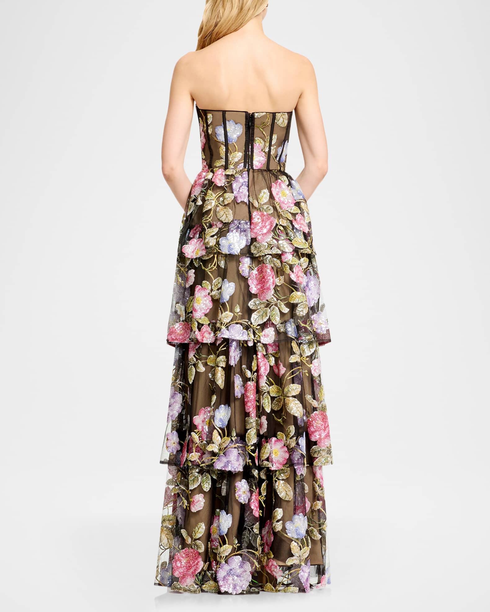 chinese dress ladies Veronica Beard Akara Silk Maxi Dress | Black Multi