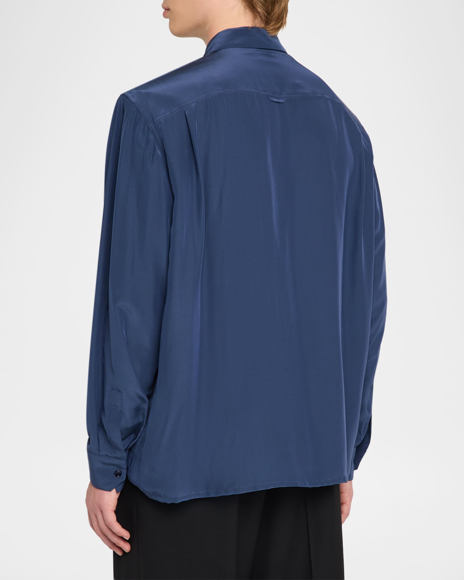 Saint Laurent Men's Viscose and Silk Double-Pocket Button-Down