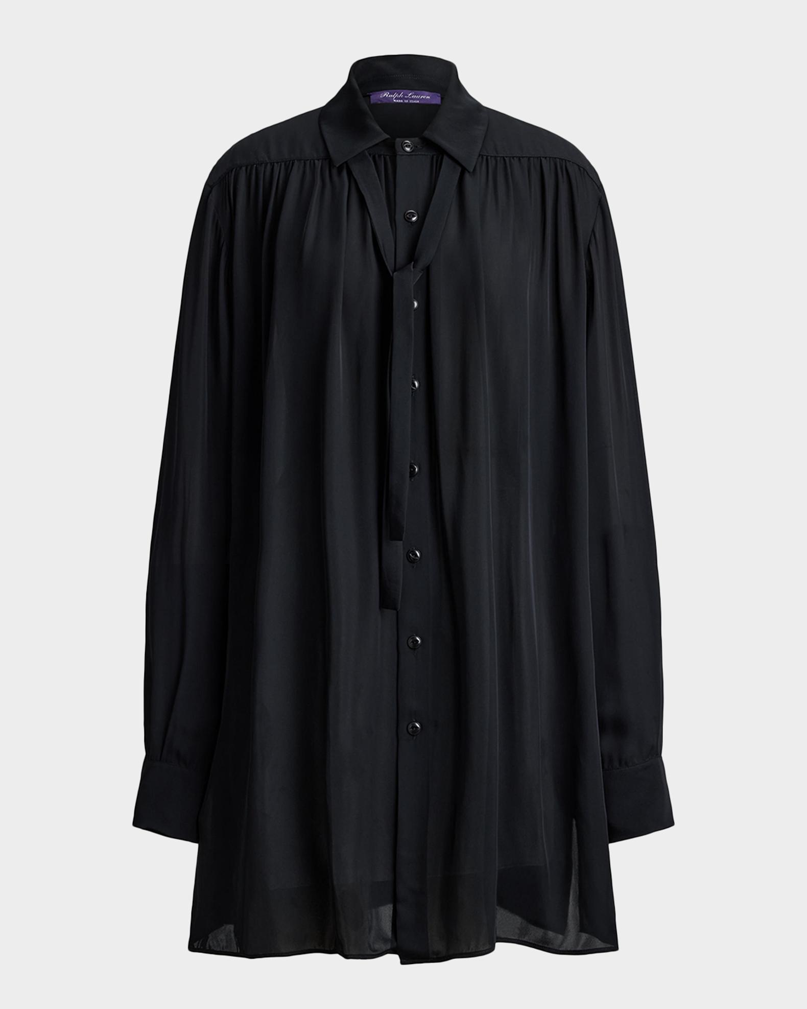 Ralph Lauren Collection Gathered Long-Sleeve Oversized Blouse With 