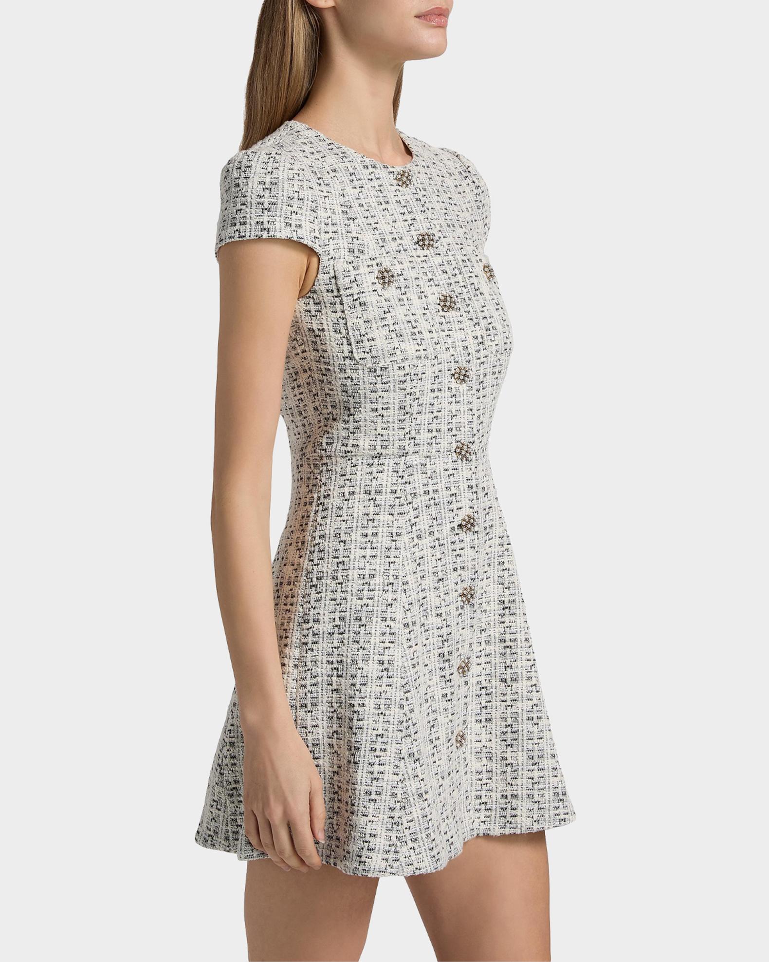 cap sleeve a line mini dress Linen-Blend Cap-Sleeve Mini Dress