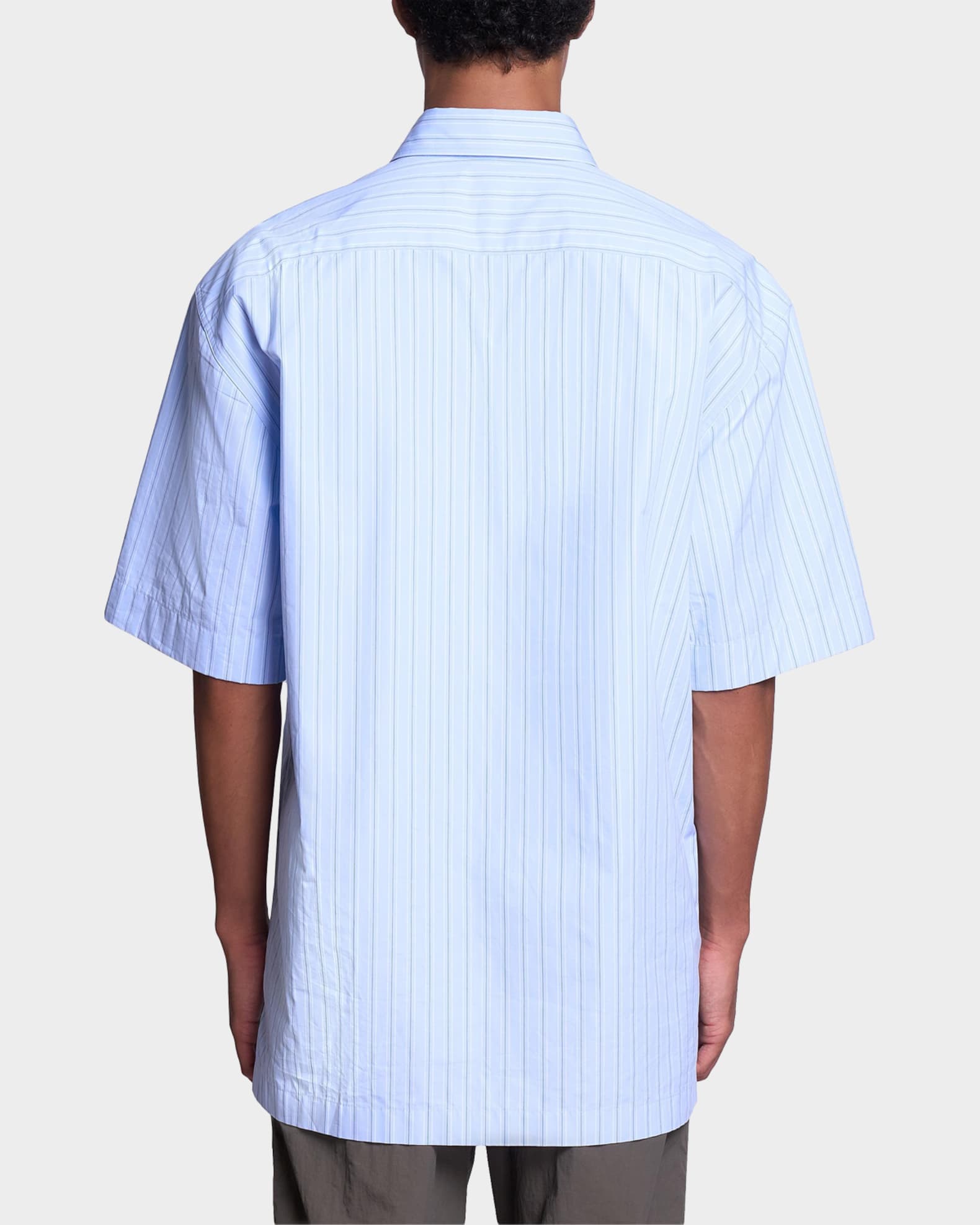 Dries Van Noten Men's Cassidy Striped Cotton Short-Sleeve Shirt