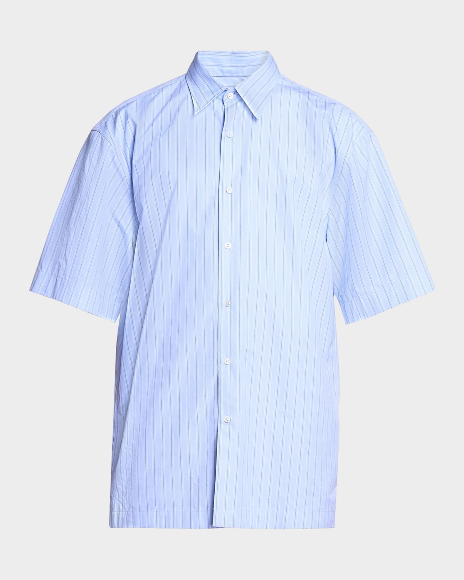 Dries Van Noten Men's Cassidy Striped Cotton Short-Sleeve Shirt