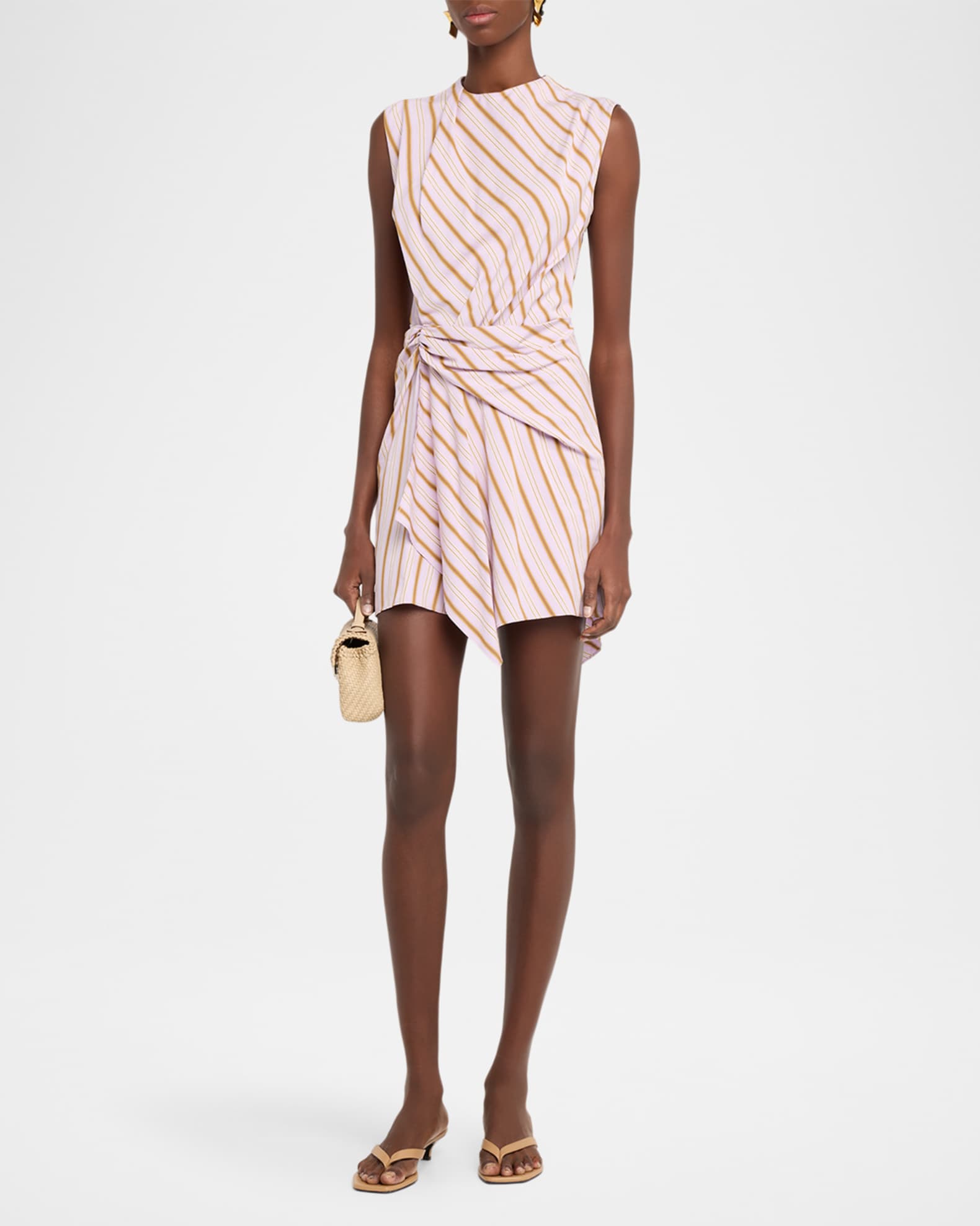 draped bust a-line mini dress The Draped Shoulder Mini Dress main image 1