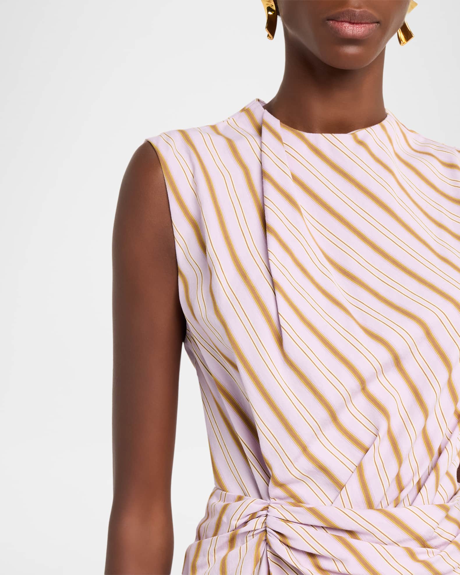 A.L.C. Dion Stripe Draped Mini Dress | Neiman Marcus