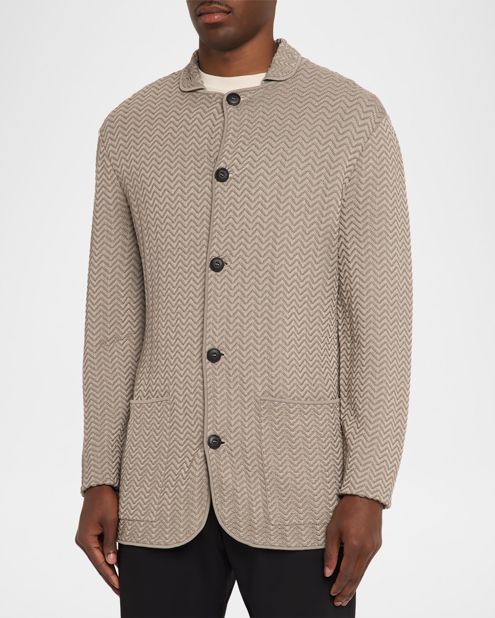 Giorgio Armani Men's Ottoman Chevron Single-Breasted Jacket | Neiman Marcus