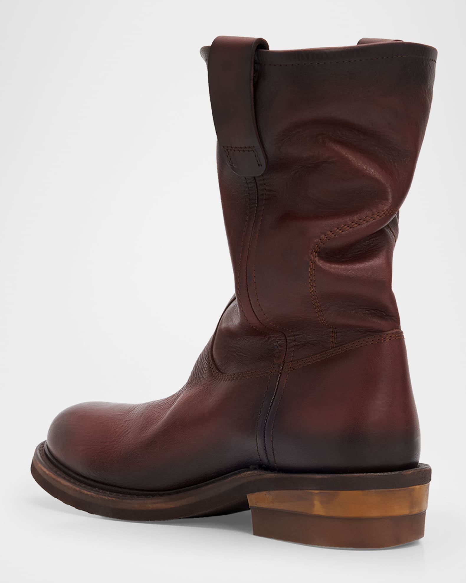 Miu Miu Foule Leather Mid-Calf Boots | Neiman Marcus