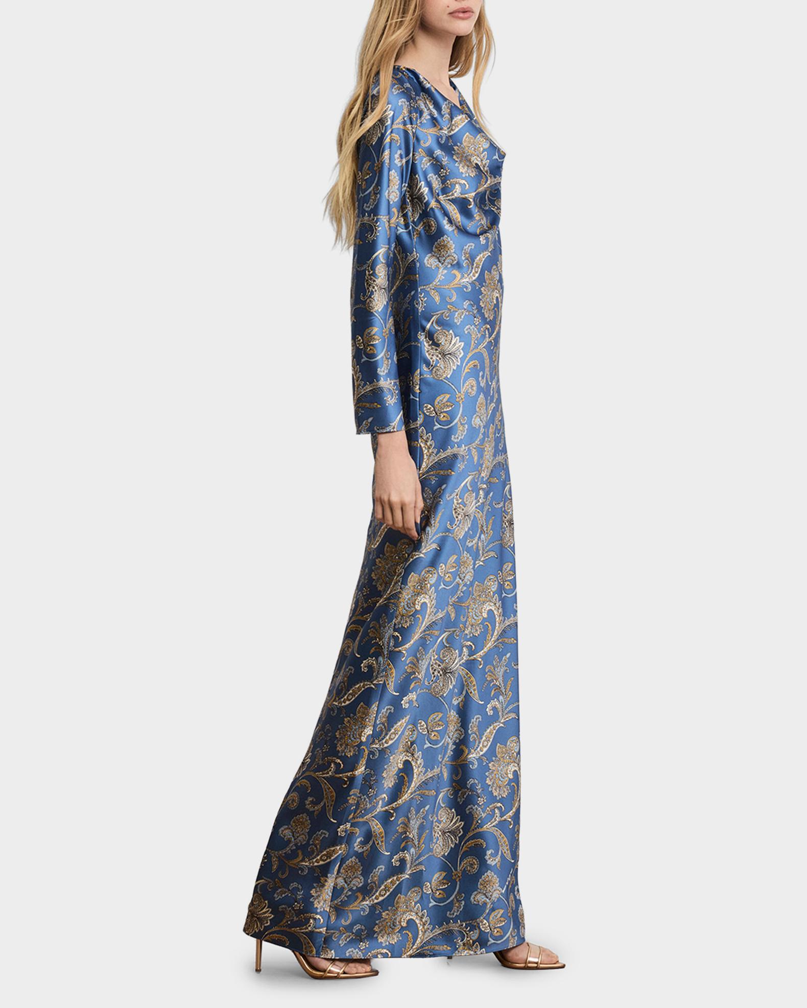 veronica beard silk long dress Veronica Beard Vernon Lace Maxi Dress | Blue Steel