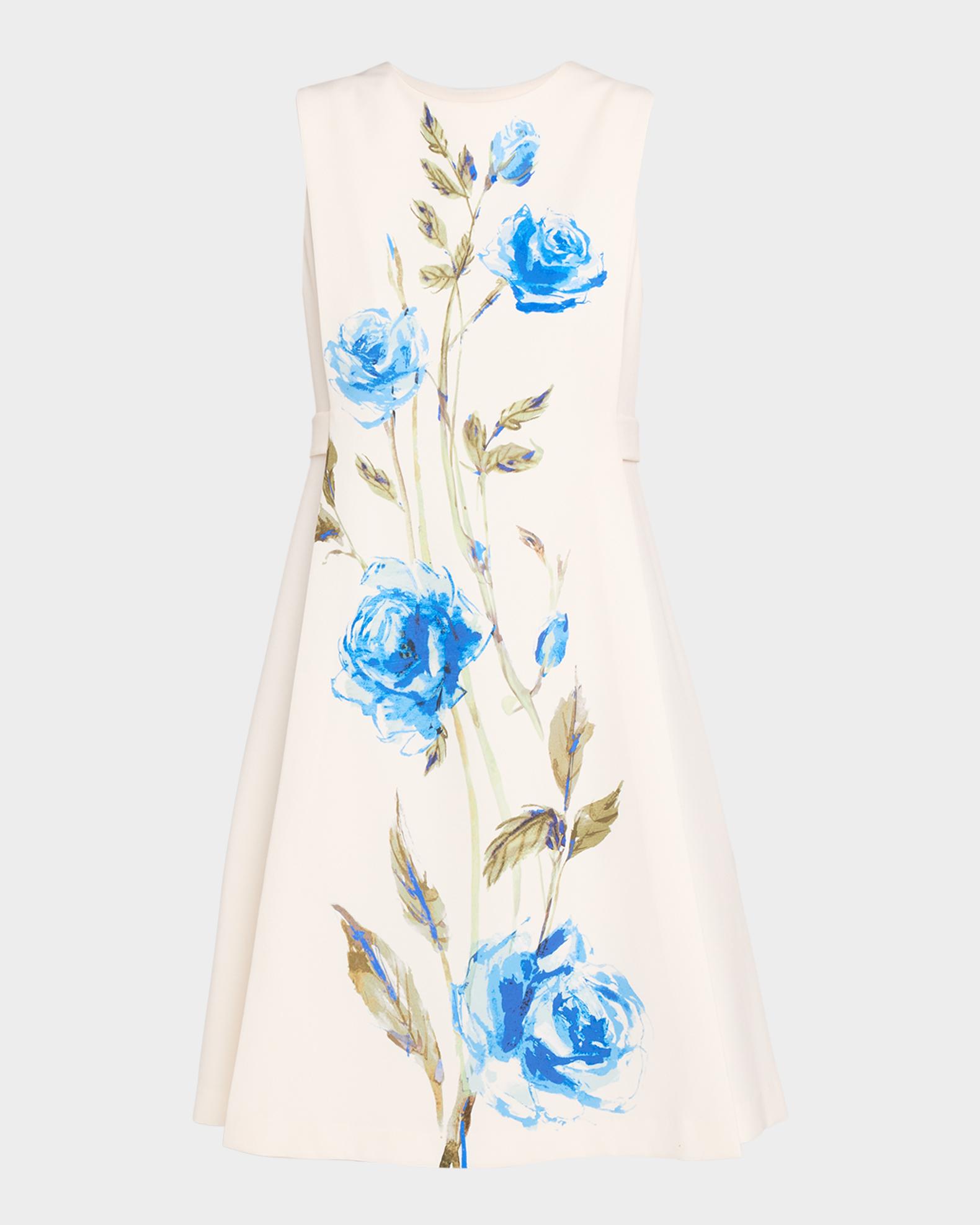 Rickie Freeman for Teri Jon Floral-Print Crepe Apron Dress | Neiman Marcus