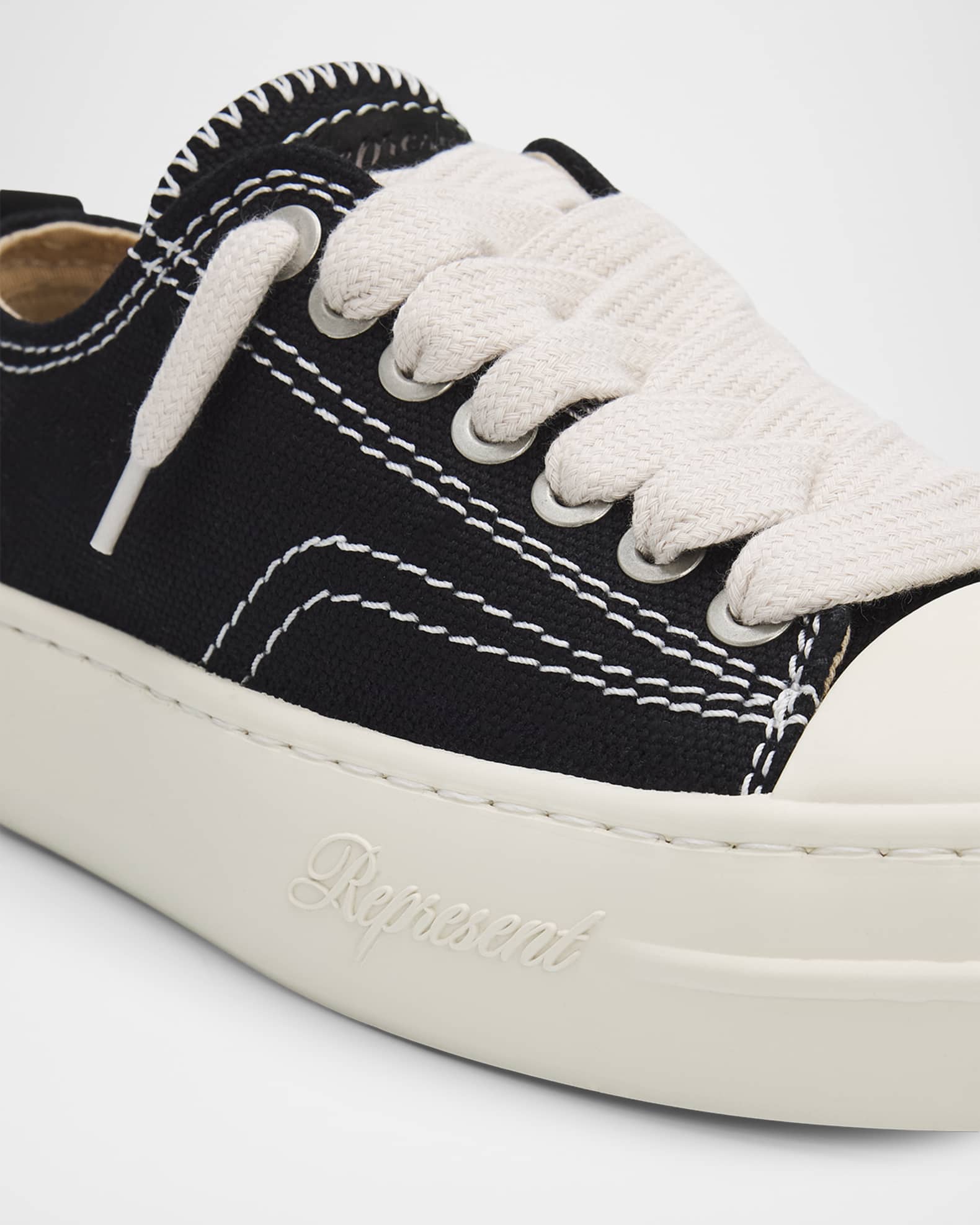 REPRESENT Men's Rep-Cap Canvas & Leather Sneakers | Neiman Marcus