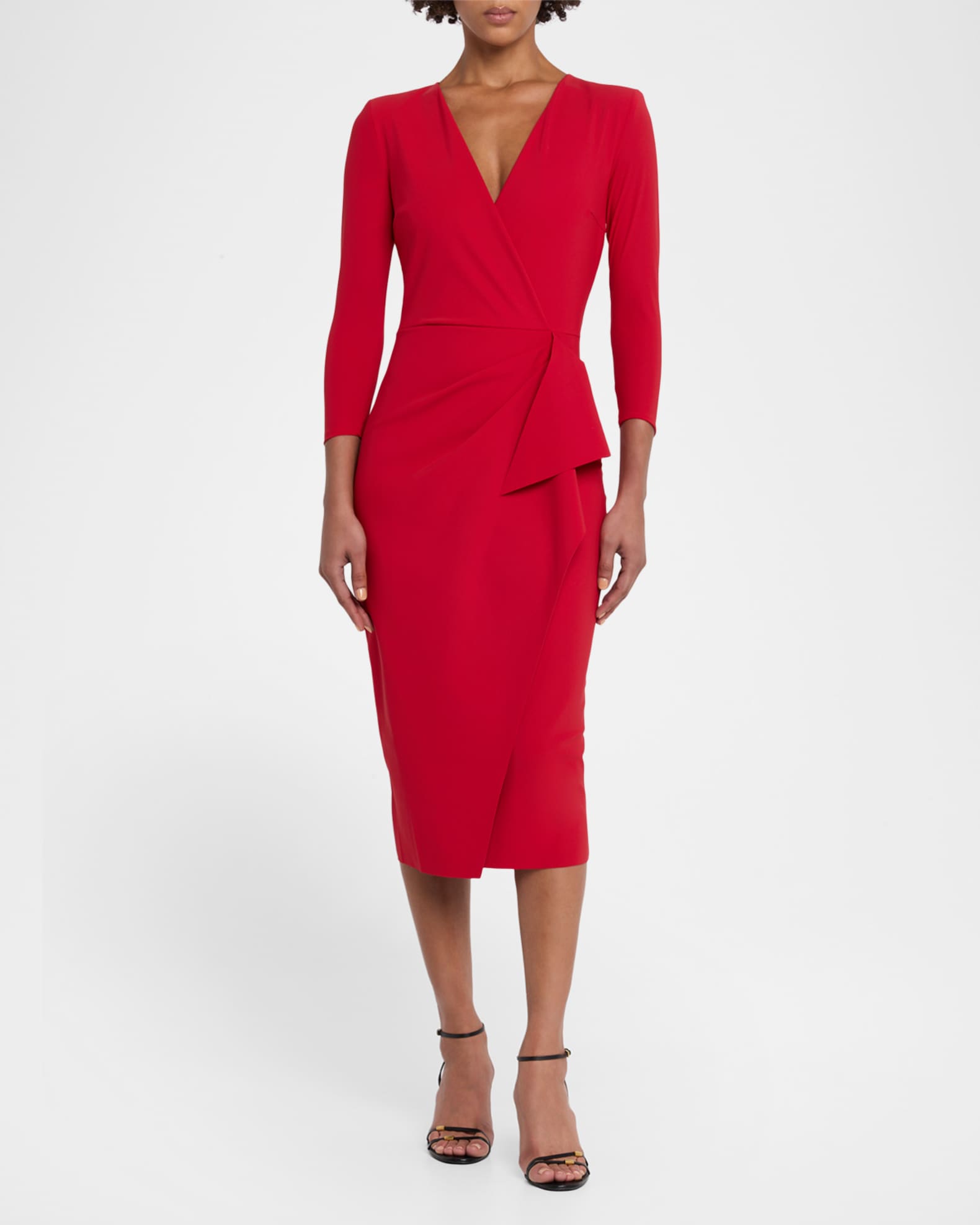 Chiara Boni La Petite Robe Zuhur Side-Ruffle Bodycon Midi Dress | Neiman  Marcus