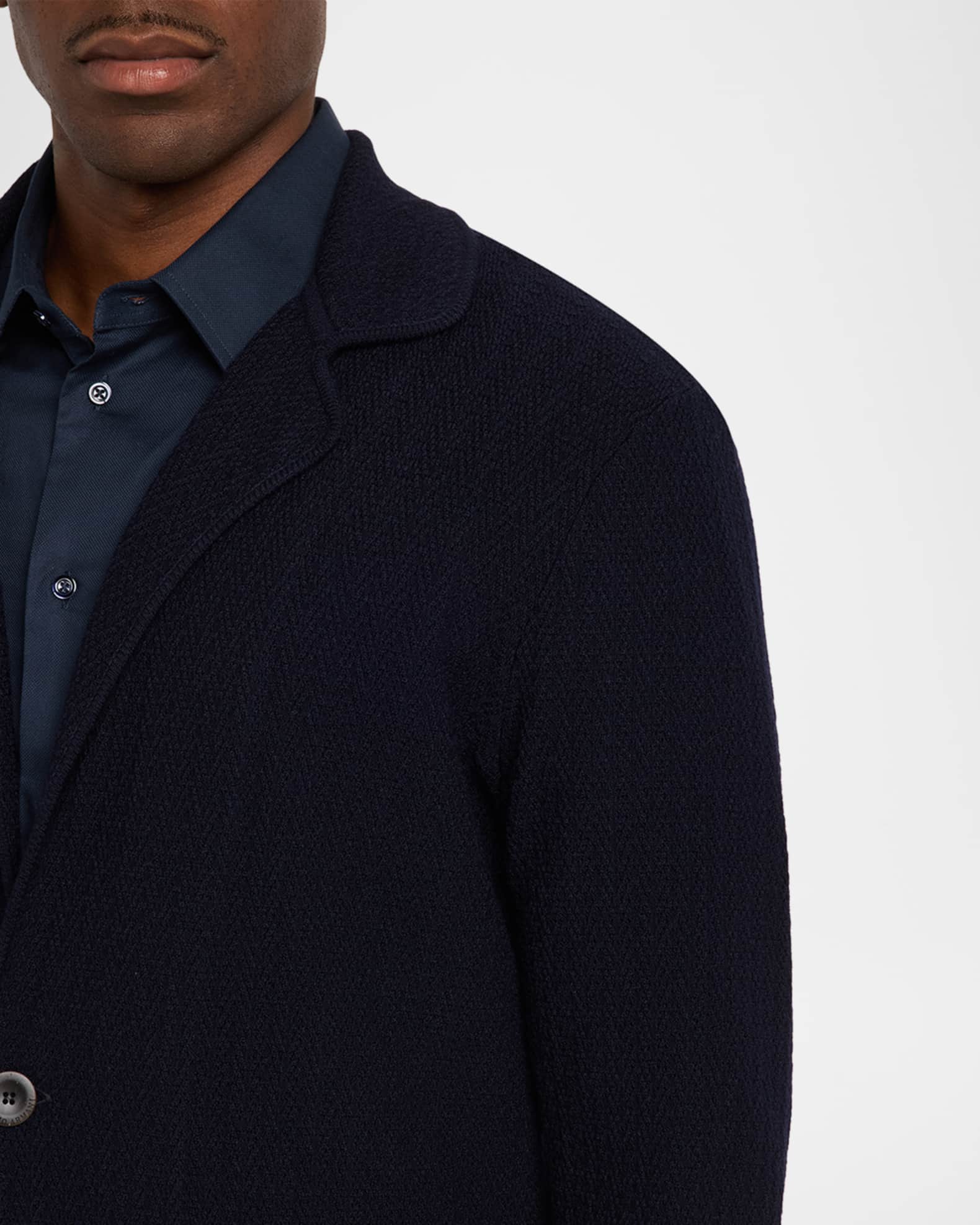 Giorgio Armani Men's Chevron Stitch Cotton Knit Blazer | Neiman Marcus
