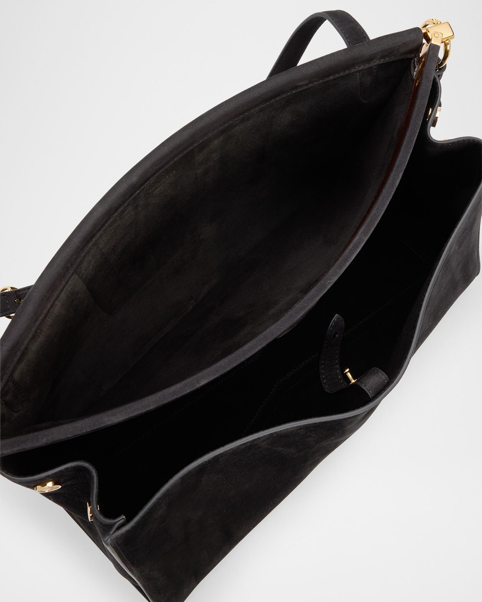 ALAÏA Le Click Large East-West Suede Shoulder Bag | Neiman Marcus