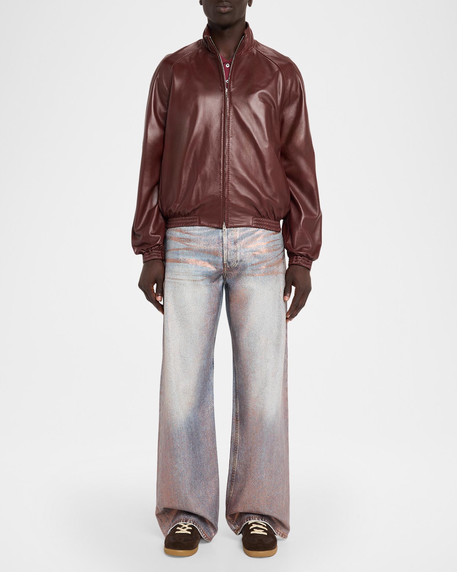 Acne Studios Men's Lokot Leather Blouson Jacket | Neiman Marcus