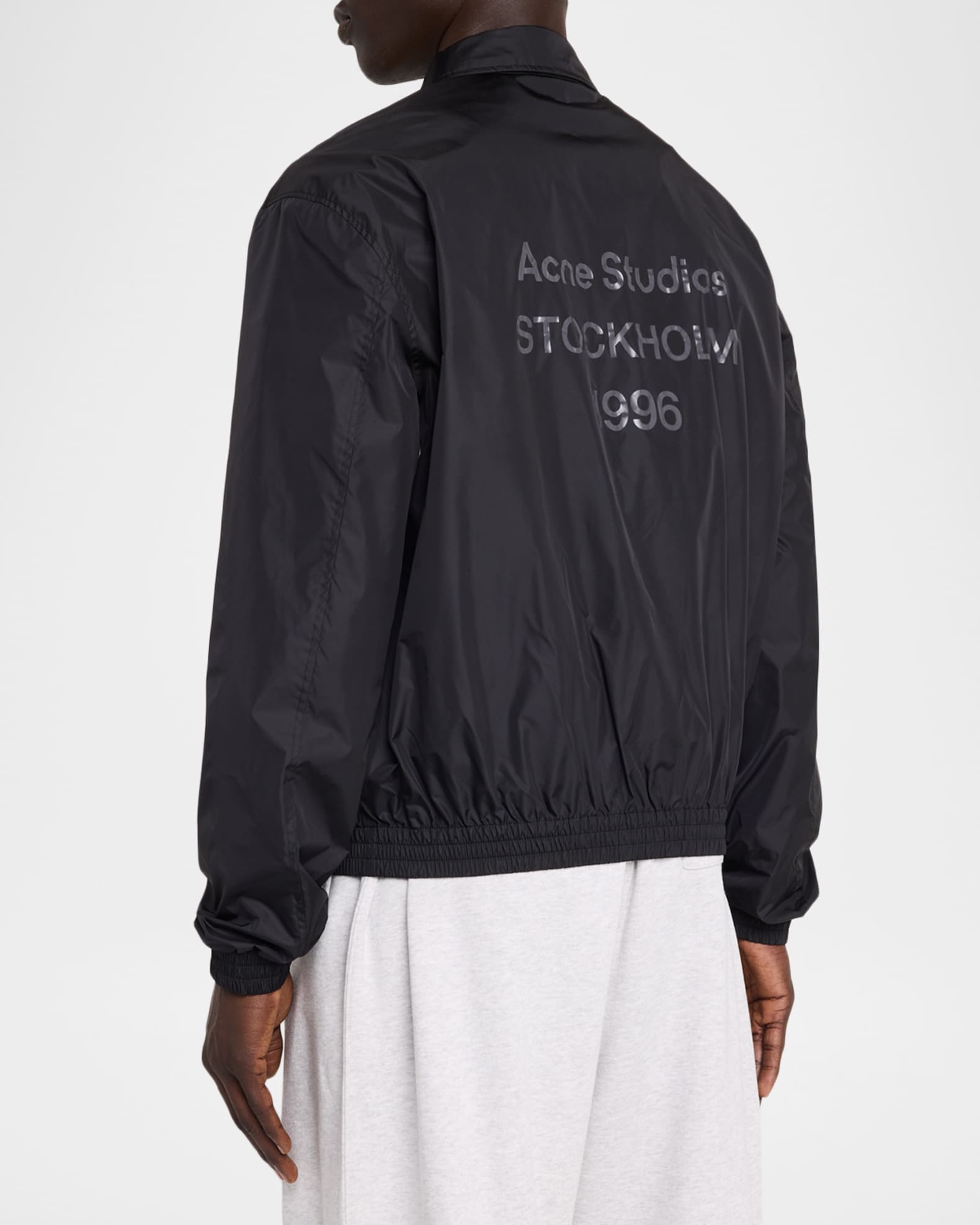 Acne Studios Men's Nylon Logo Shirt Jacket | Neiman Marcus